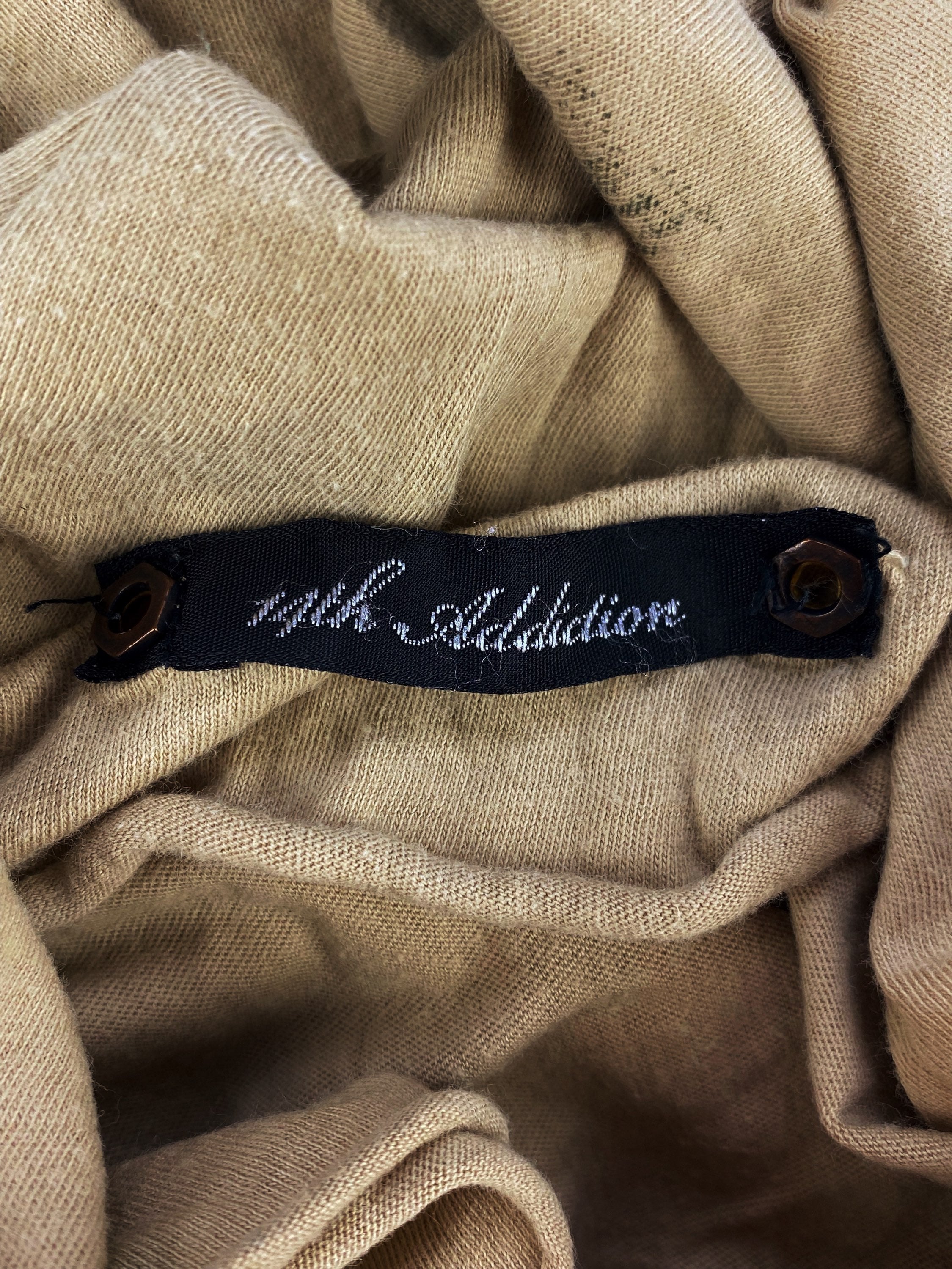 90s 14th Addiction ‘Gothic’ Spellout Clock Tan T-Shirt