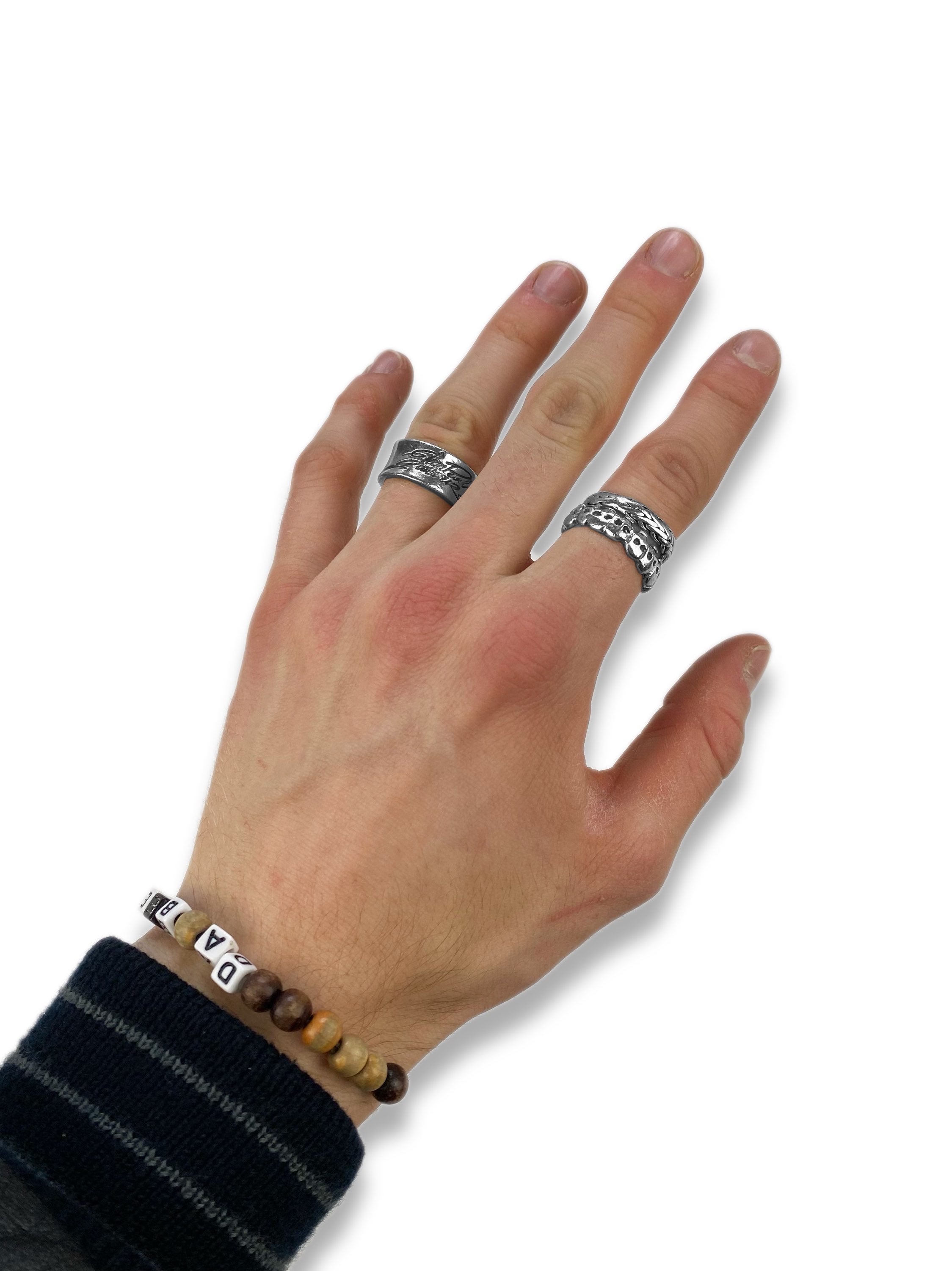 Jean Paul Gaultier Etched Cursive Logo .925 Silver Ring