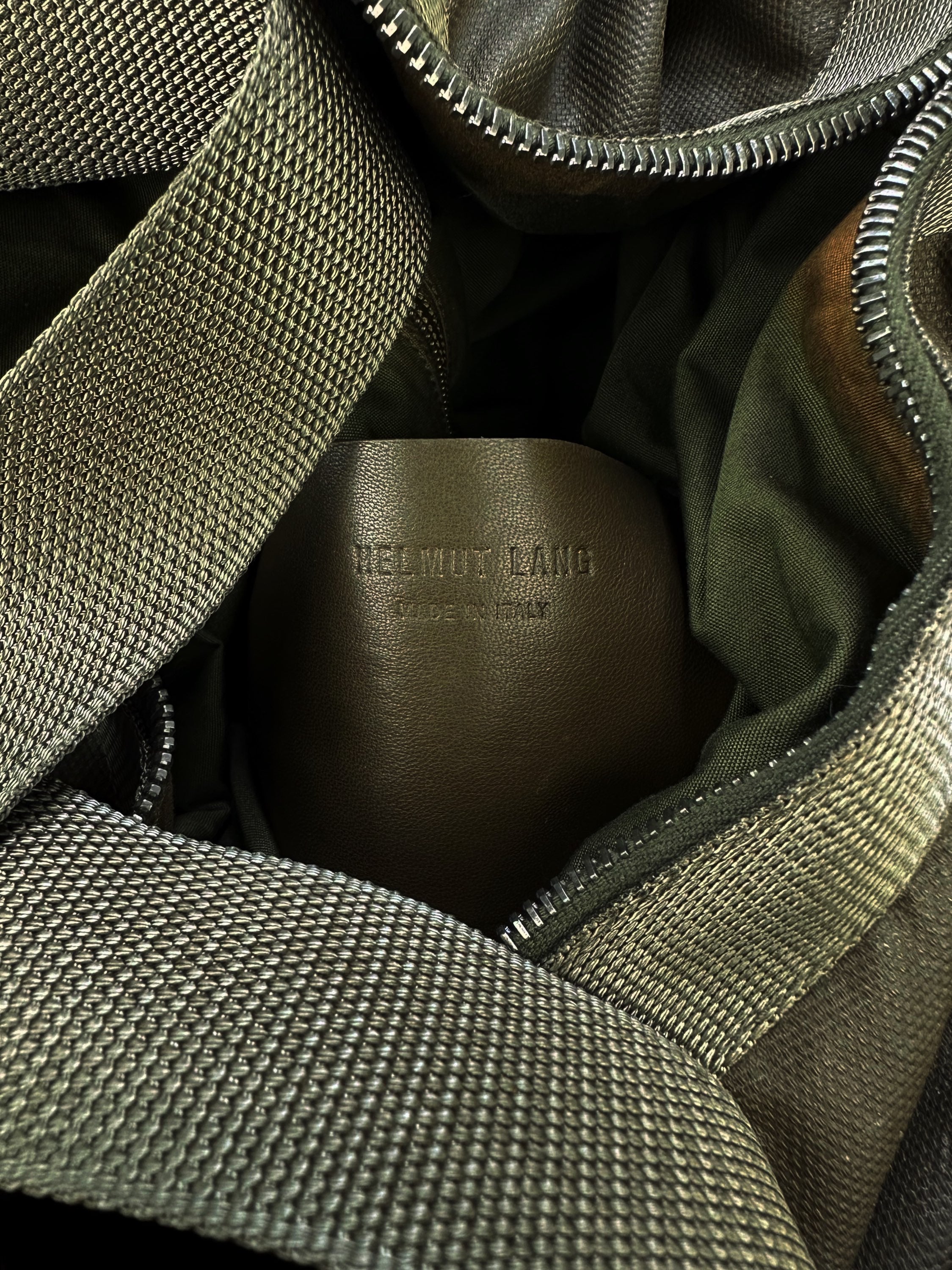 AW99 Helmut Lang Olive Green Multi Closure Duffle Bag