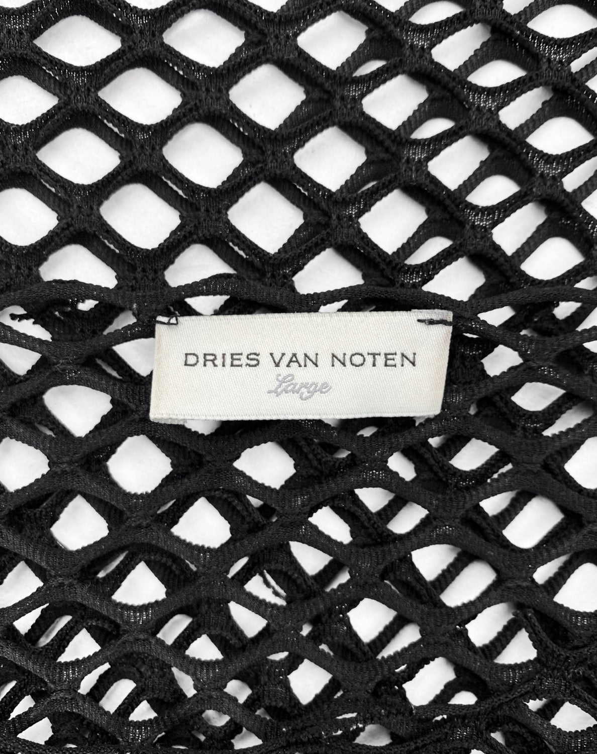 SS19 Dries Van Noten Mesh Loose Knit Raw Hem Longsleeve Shirt