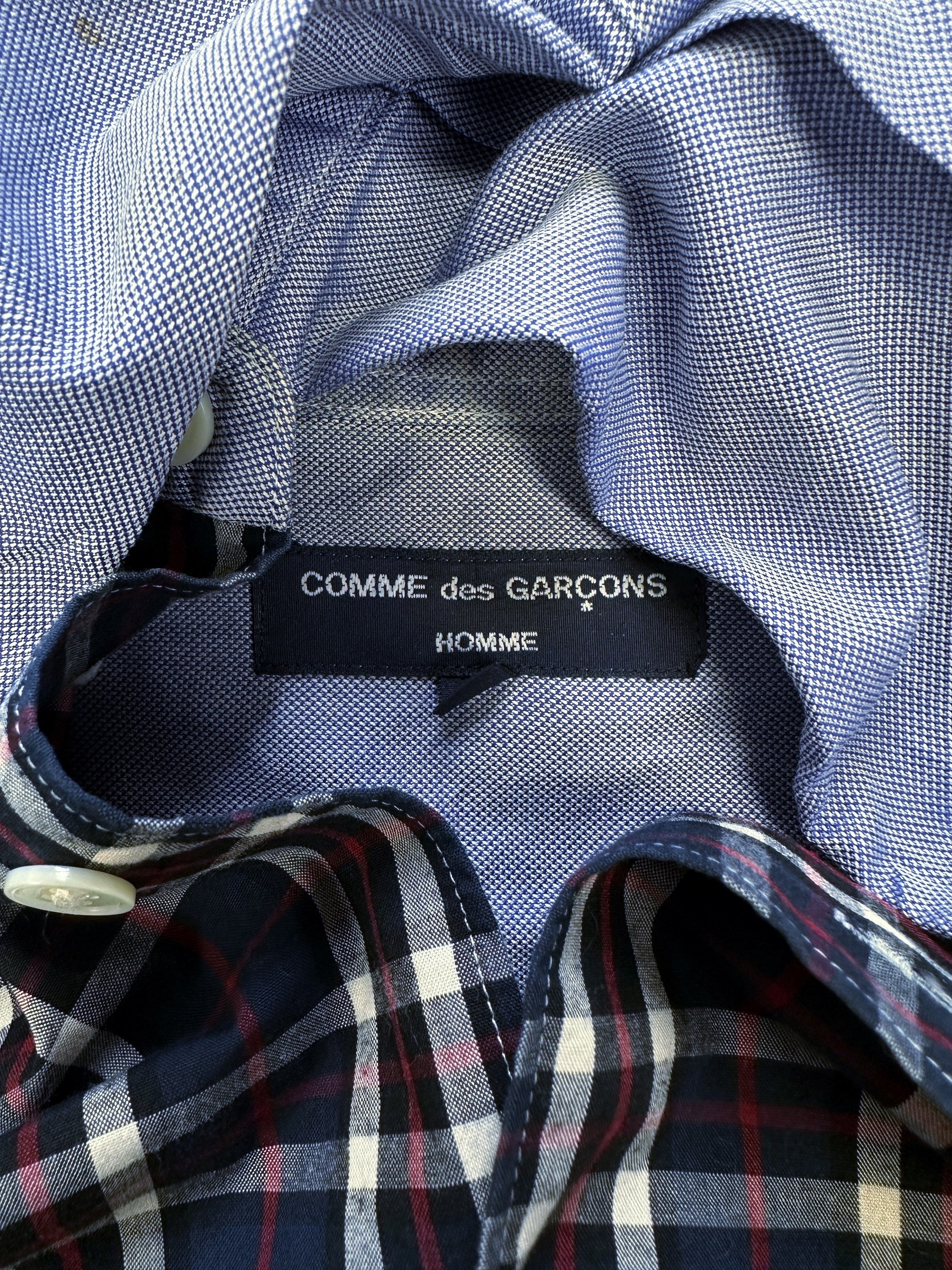 Comme des Garçons Homme ‘Patchwork’ Plaid Long Sleeve Shirt