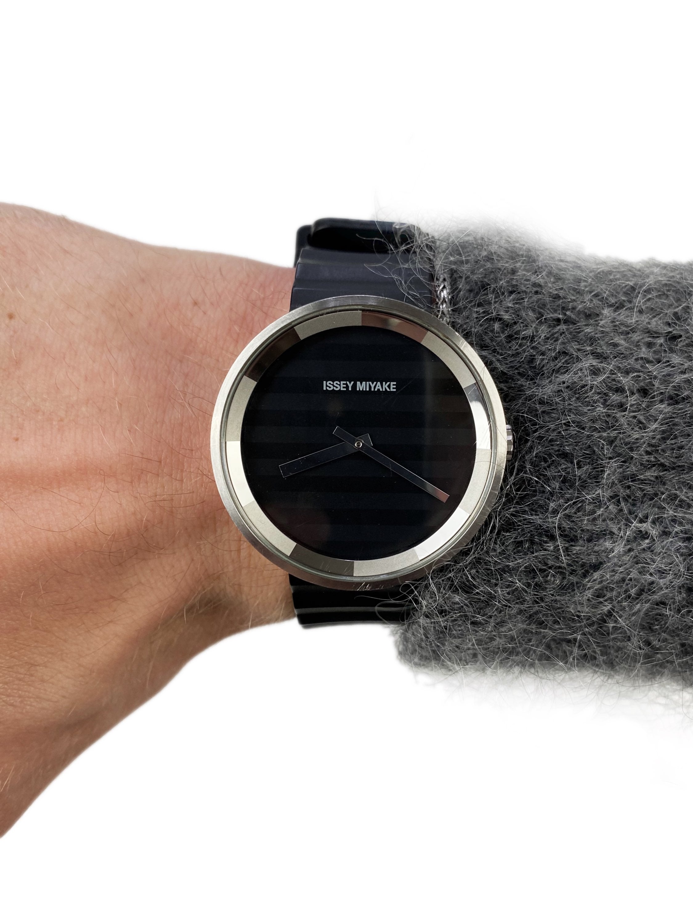 90s Issey Miyake by Jasper Morrison Silver Black Band Watch