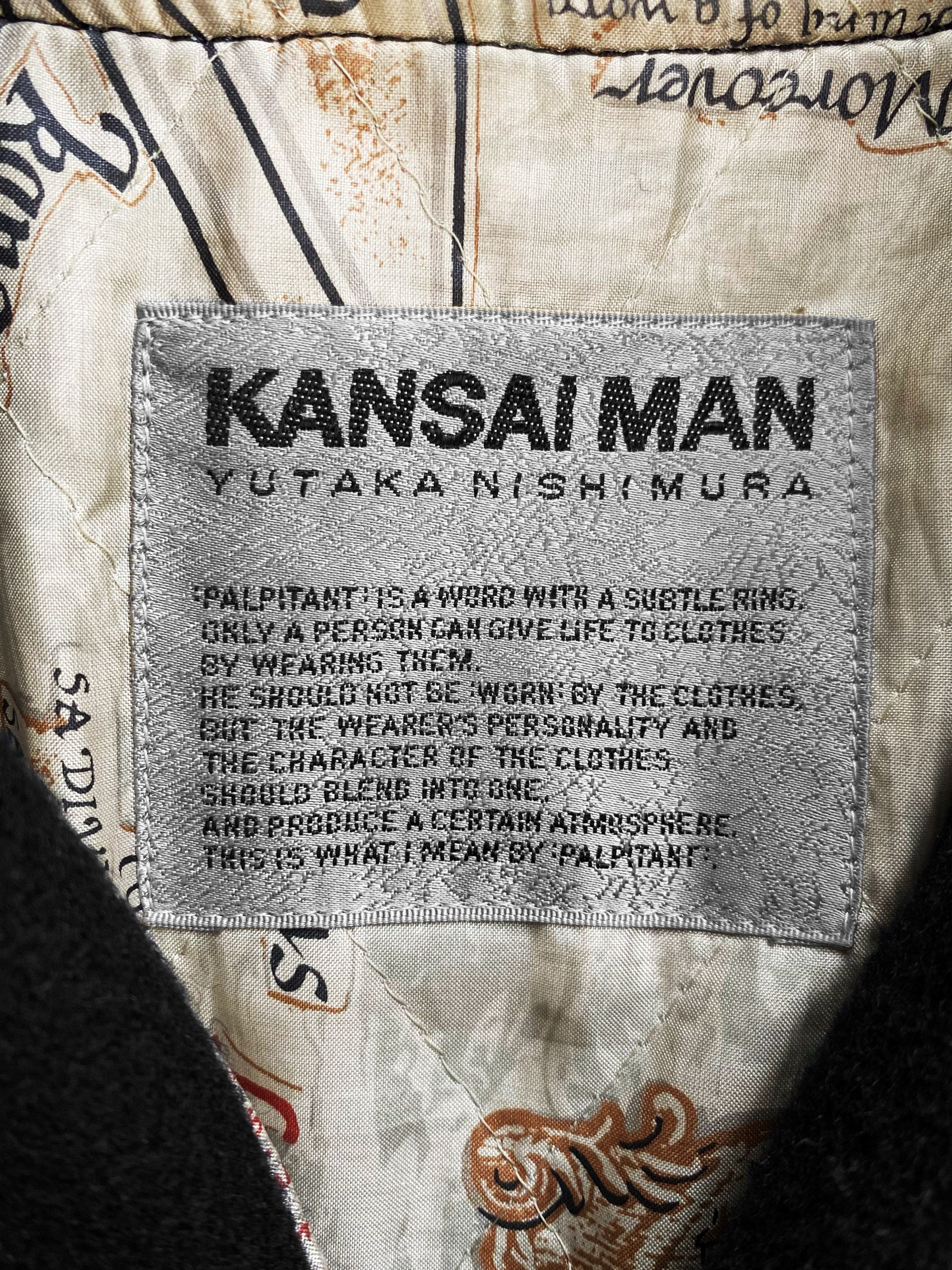 90s Kansai Yamamoto ‘SS100’ Leather Embroidered Varsity Jacket