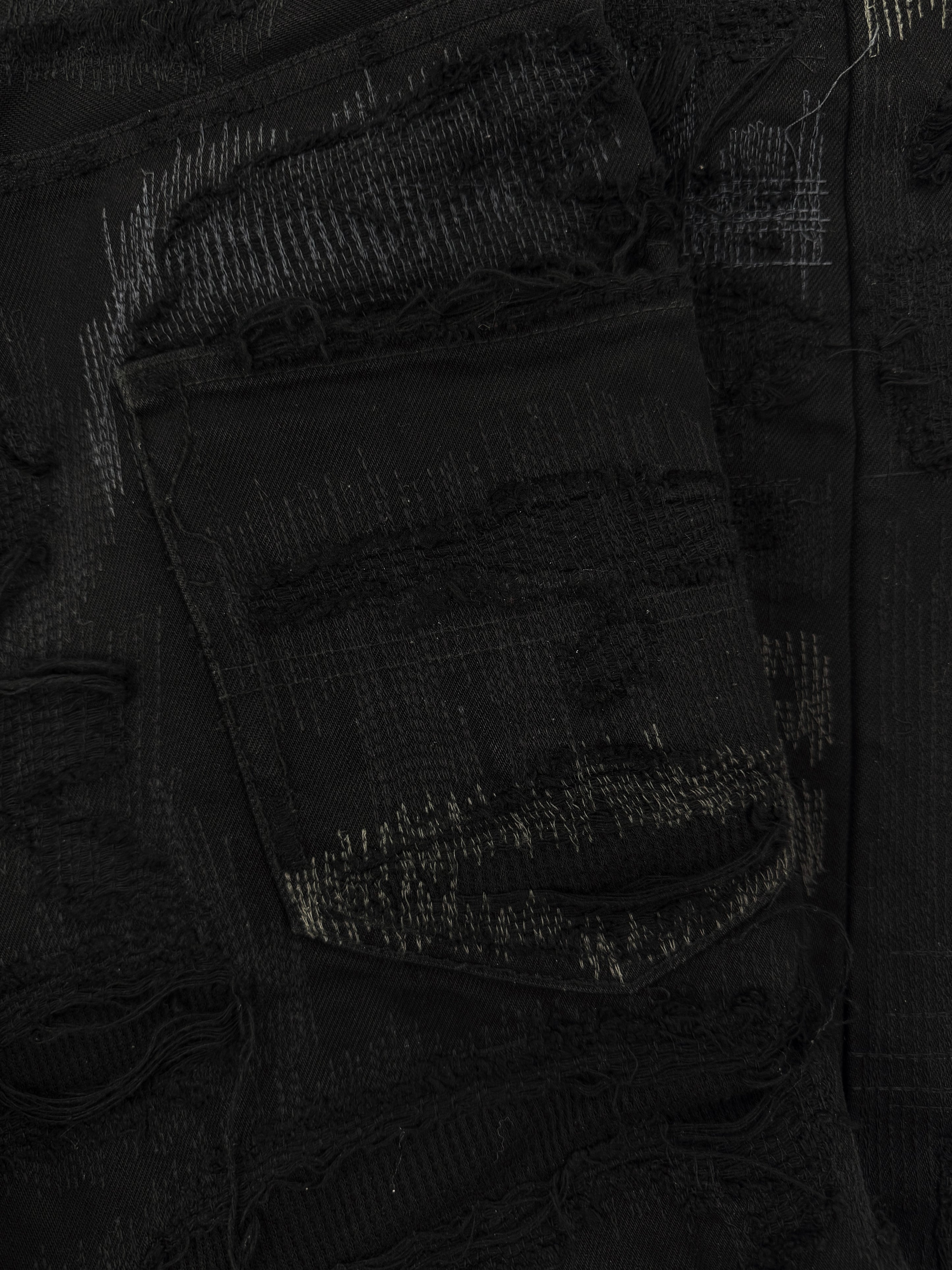 AW05 Undercover 85 ‘Arts & Crafts’ Men’s Black Black Denim Jeans