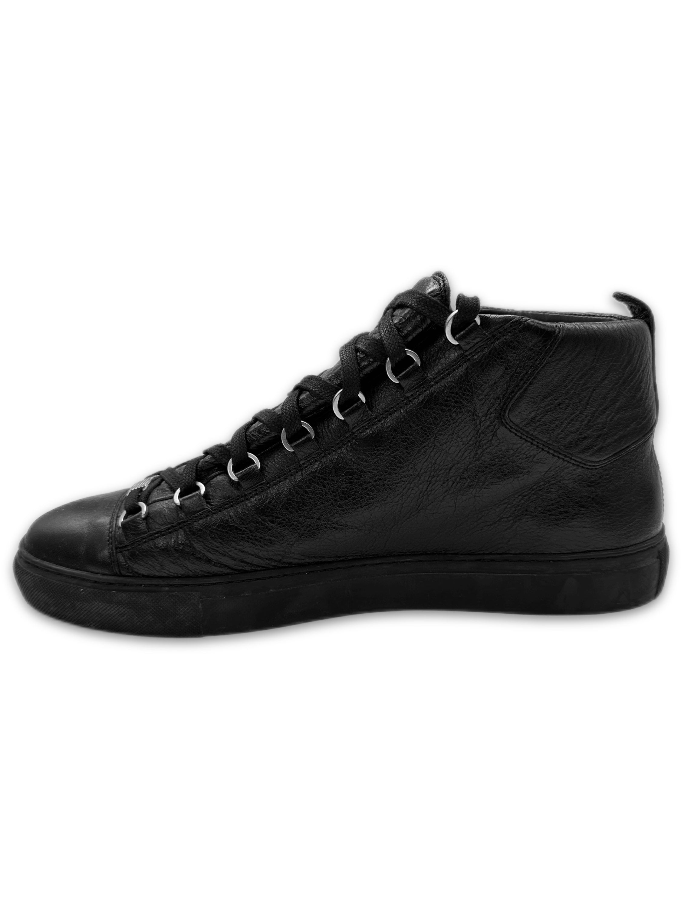 2012 Balenciaga ‘Arena’ Black Leather Blistered Low-top Sneakers