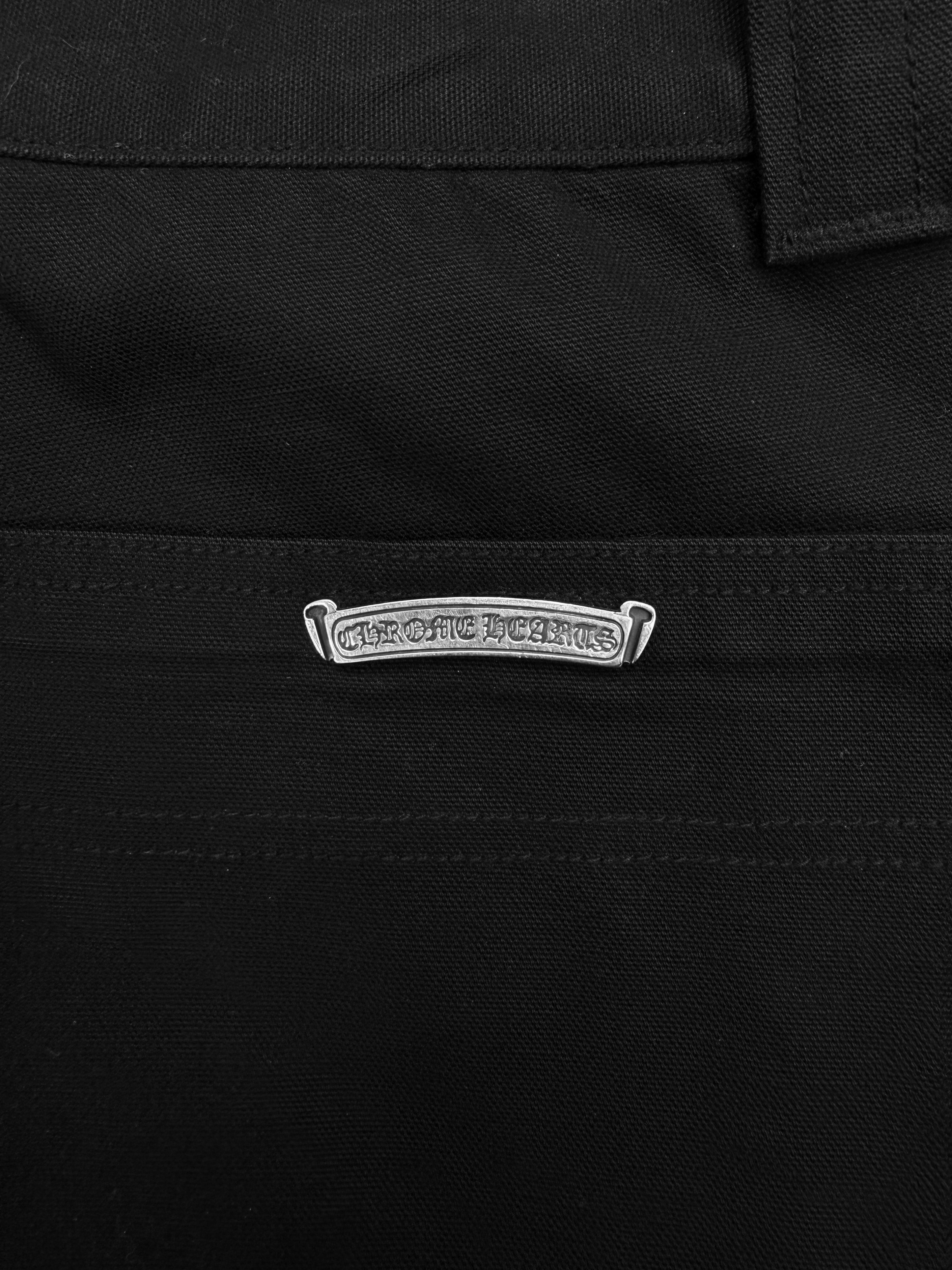 Chrome Hearts Double Knee Carpenter .925 Silver Black Denim Pants
