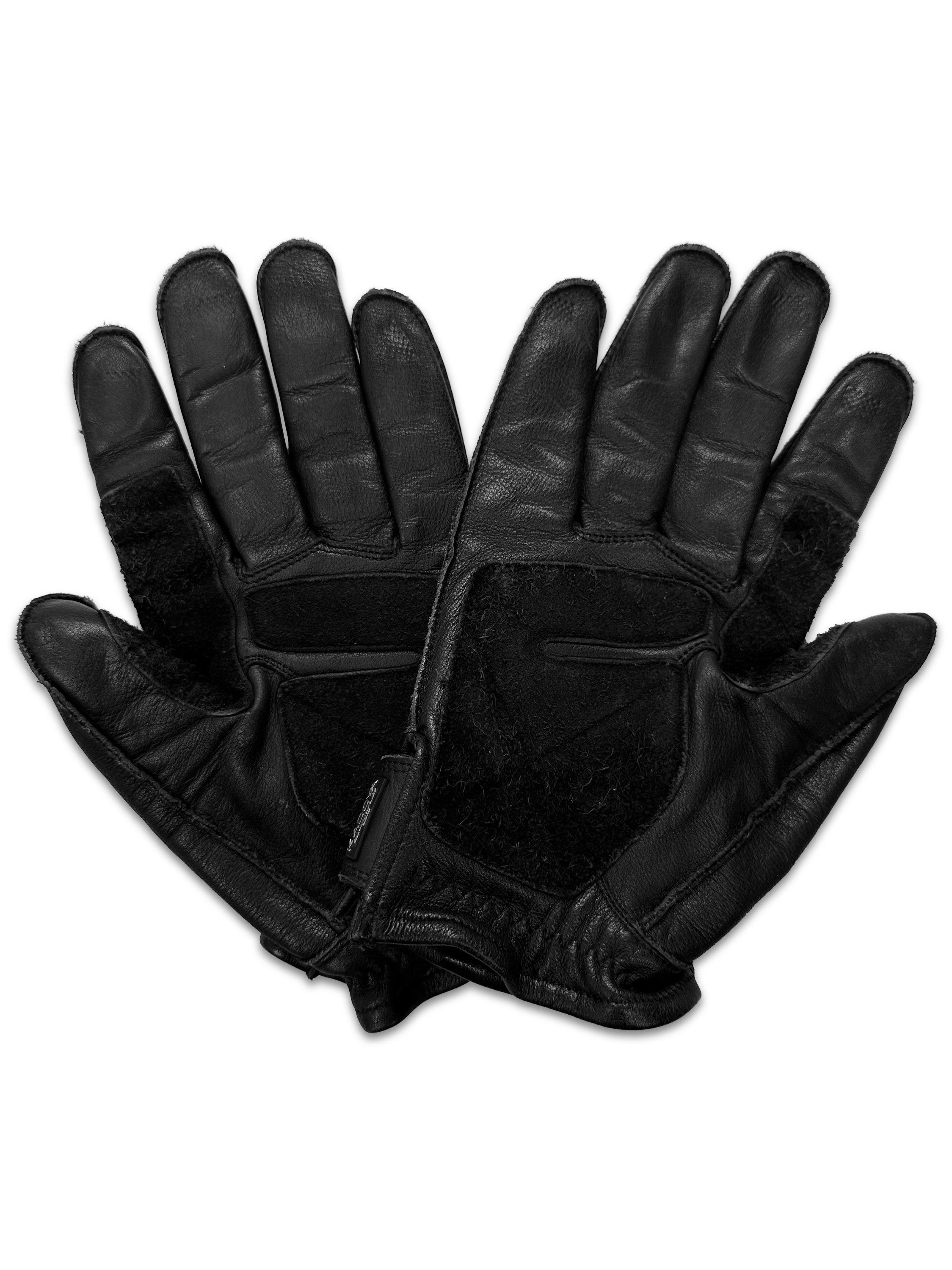 00s Kadoya Black Leather Moto Biker Gloves