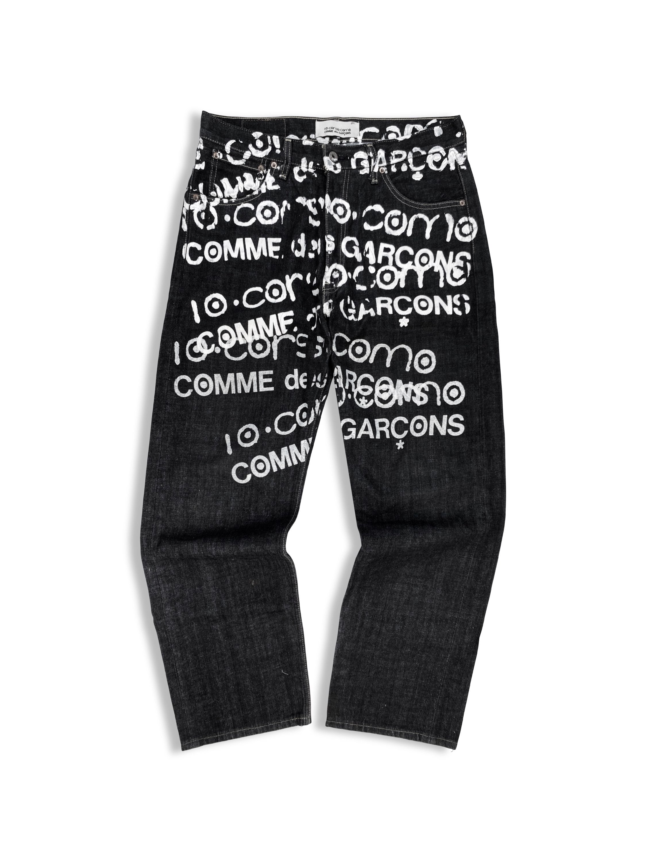 【希少】COMME des GARCONS 10コルソコモ　ロゴプリントデニム FW06 JUNYA WATANABE X 10 CORSO COMO GRAFFITI DARK WASH DENIM