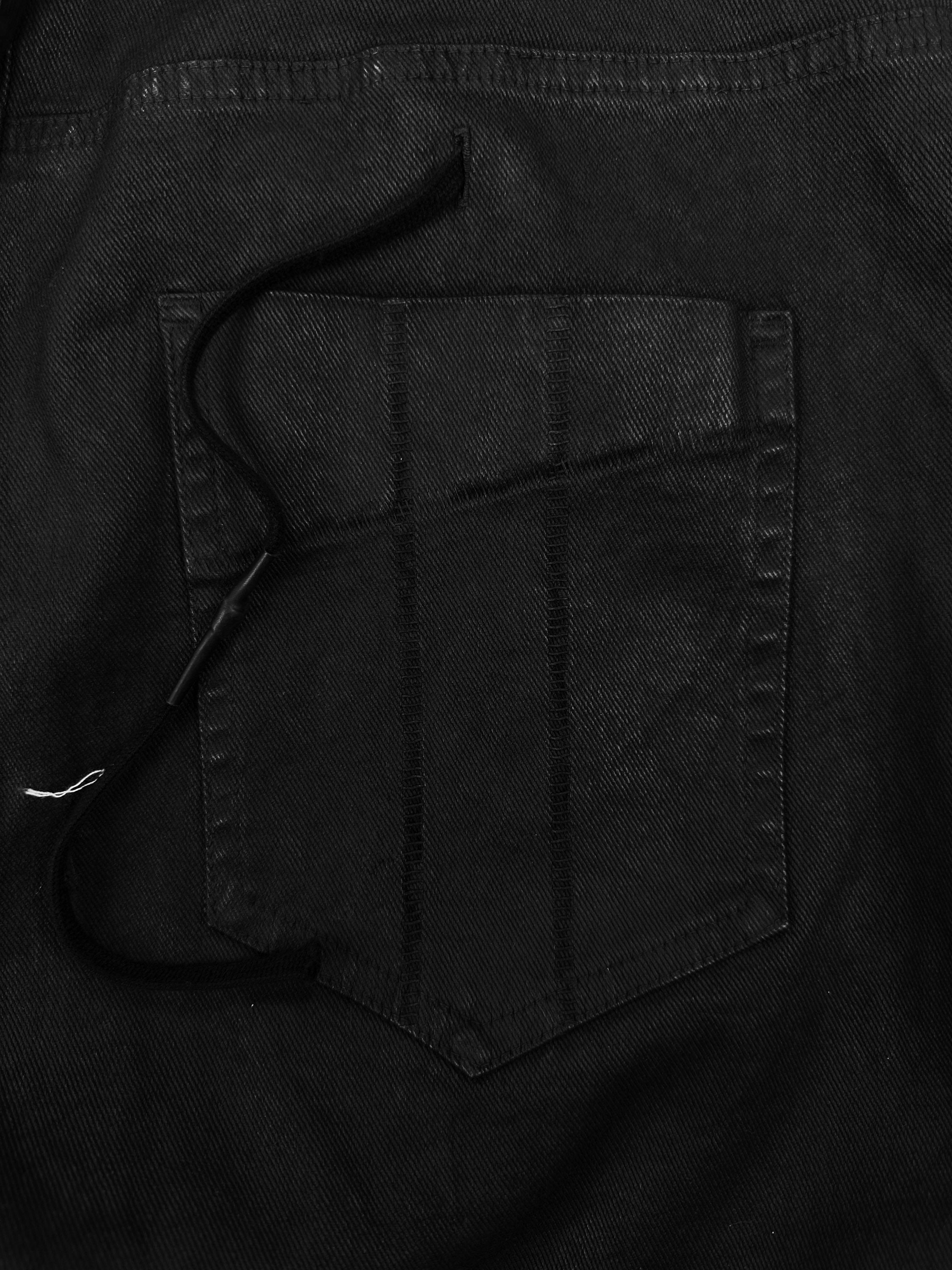 Boris Bidjan Saberi 11 Black Waxed Elongated Skinny Denim
