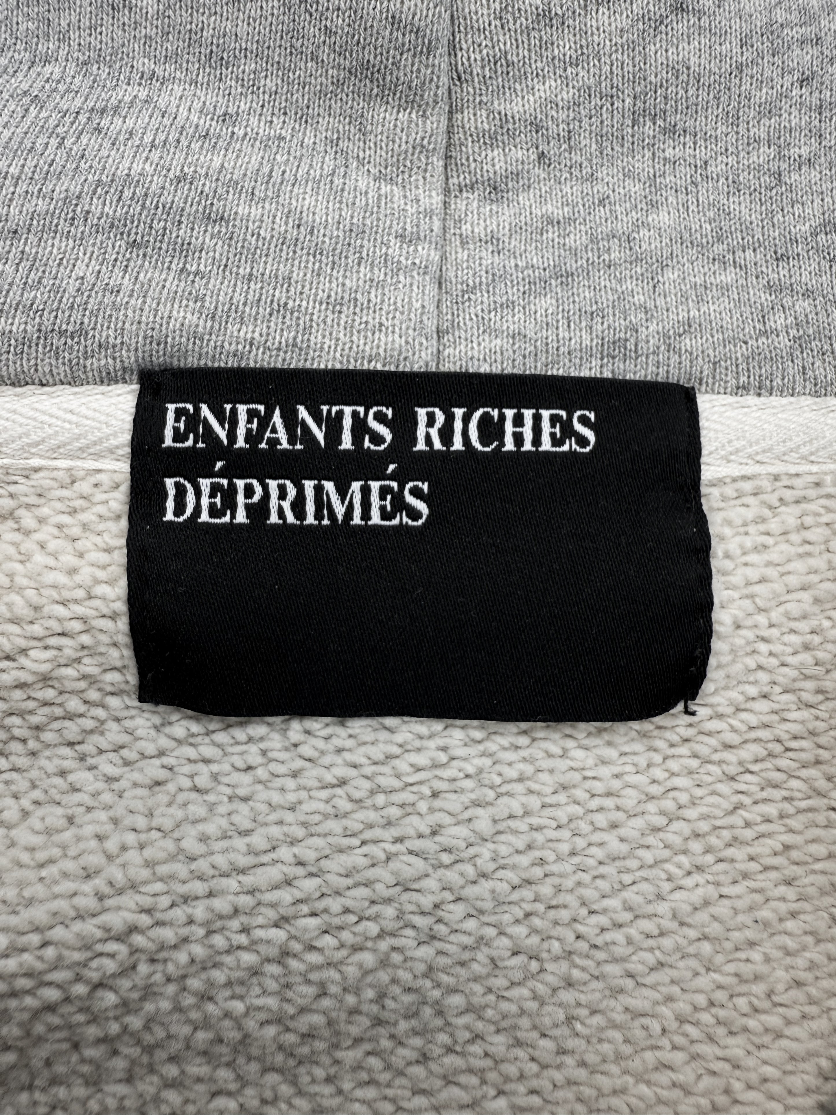 Enfants Riches Deprimes Grey Distressed Paint Logo Grey Hoodie