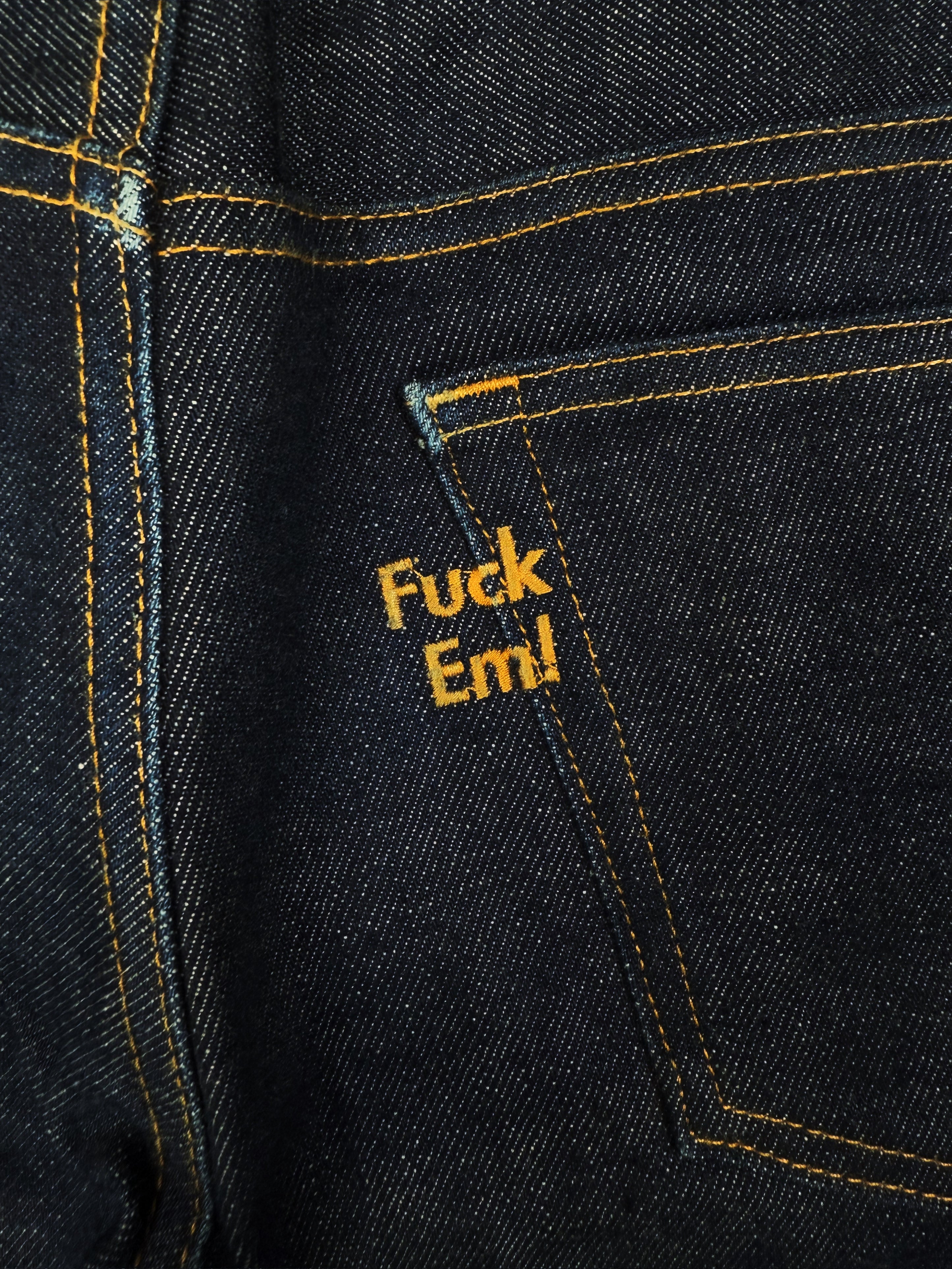 2009 Supreme x A.P.C ‘Fuck Em!’ Embroidered Blue Pin Denim