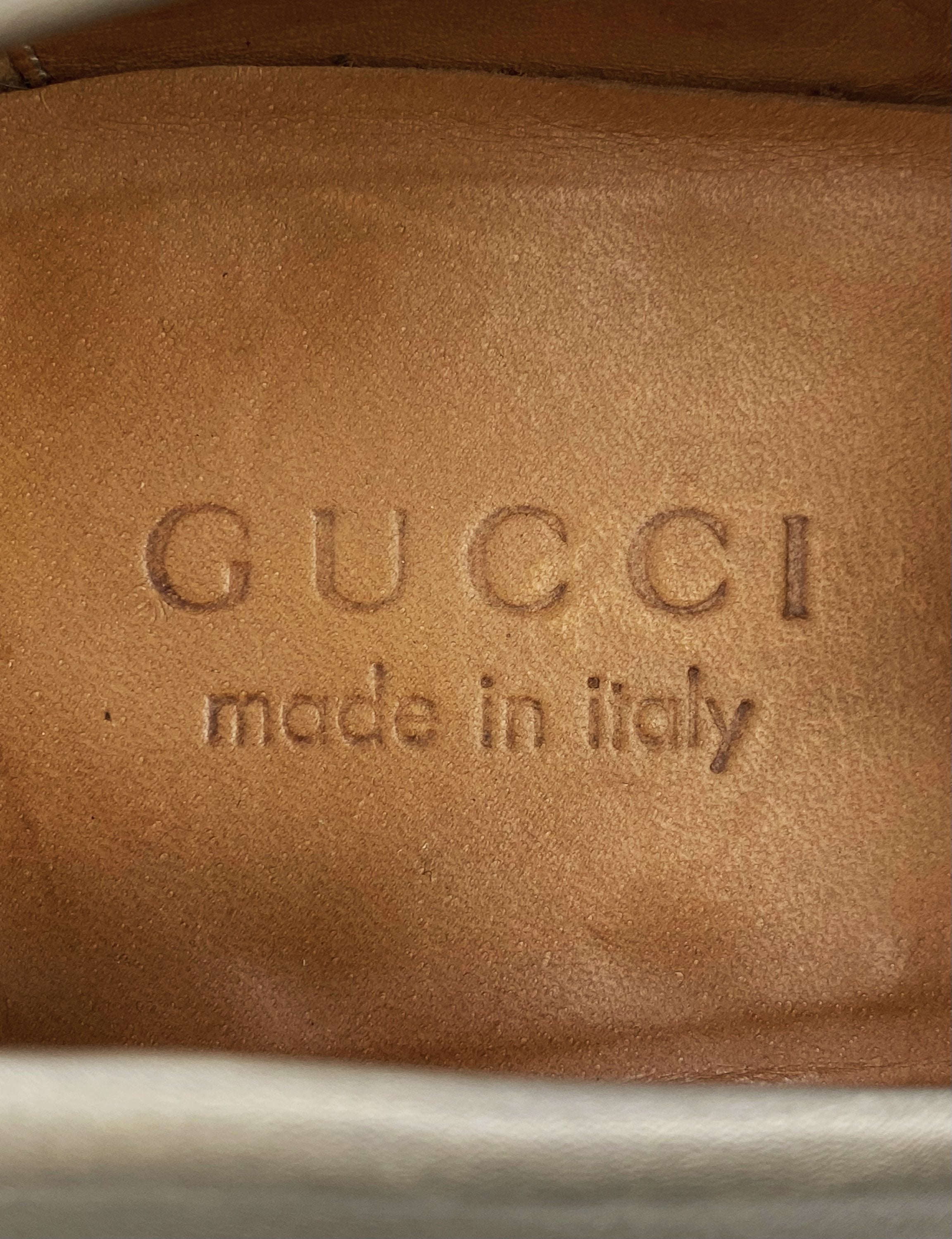 Gucci Leather Metallic Wooden Sole Loafers