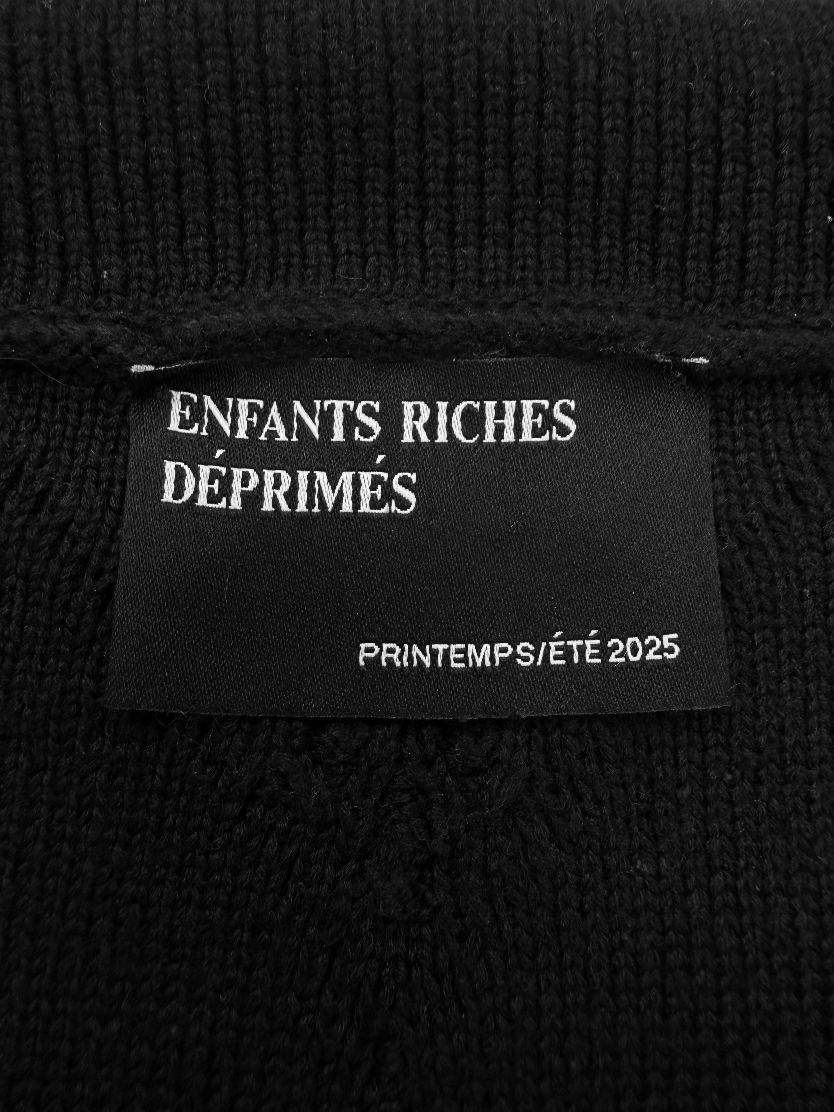 Enfants Riches Deprimes ‘Anthony’ Silk Cable Knit Short Sleeve Polo