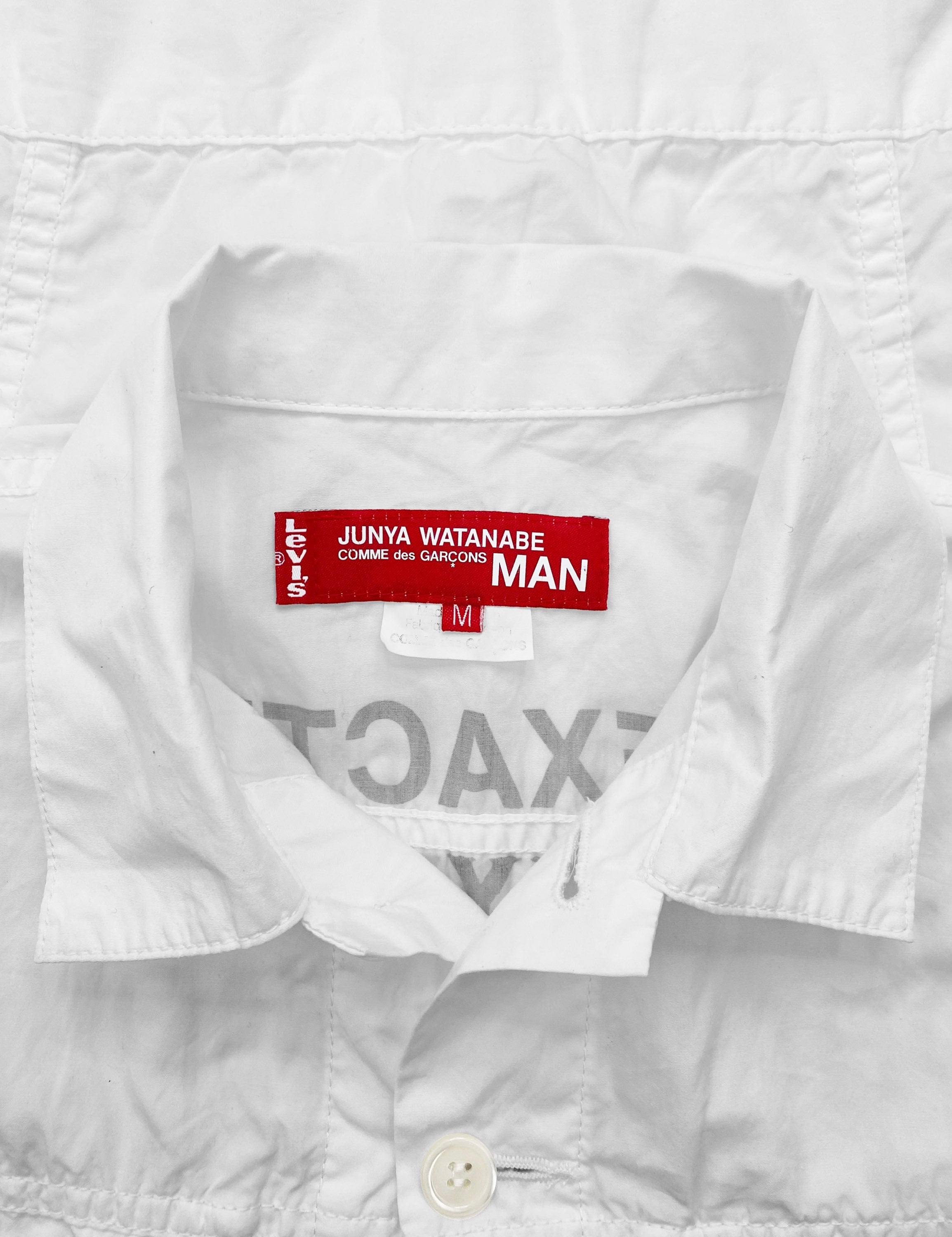 SS02 Junya Watanabe “Morality” Poem White Trucker Jacket