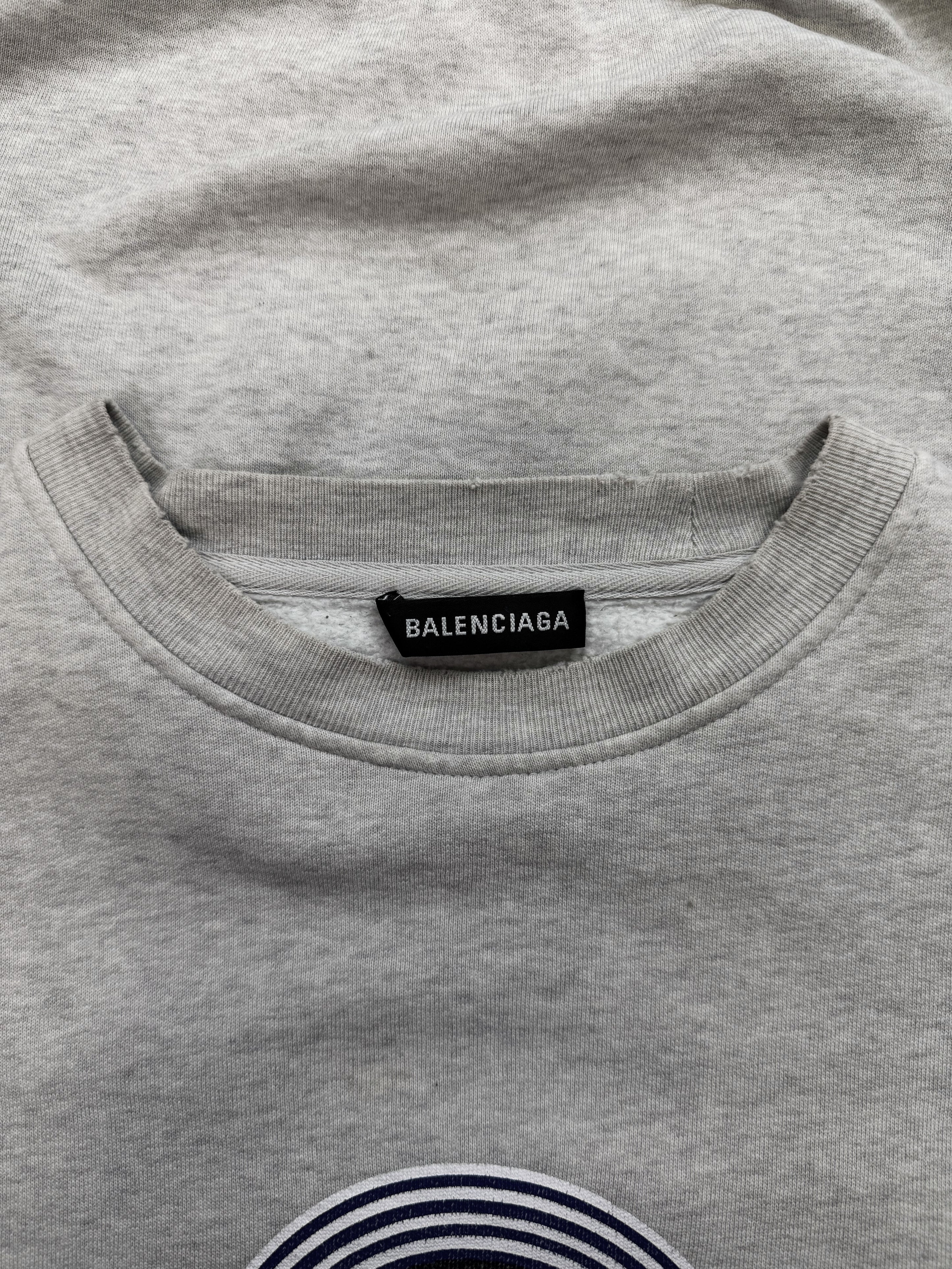 AW17 Balenciaga ‘Authentic’ Heather Grey Logo Crewneck