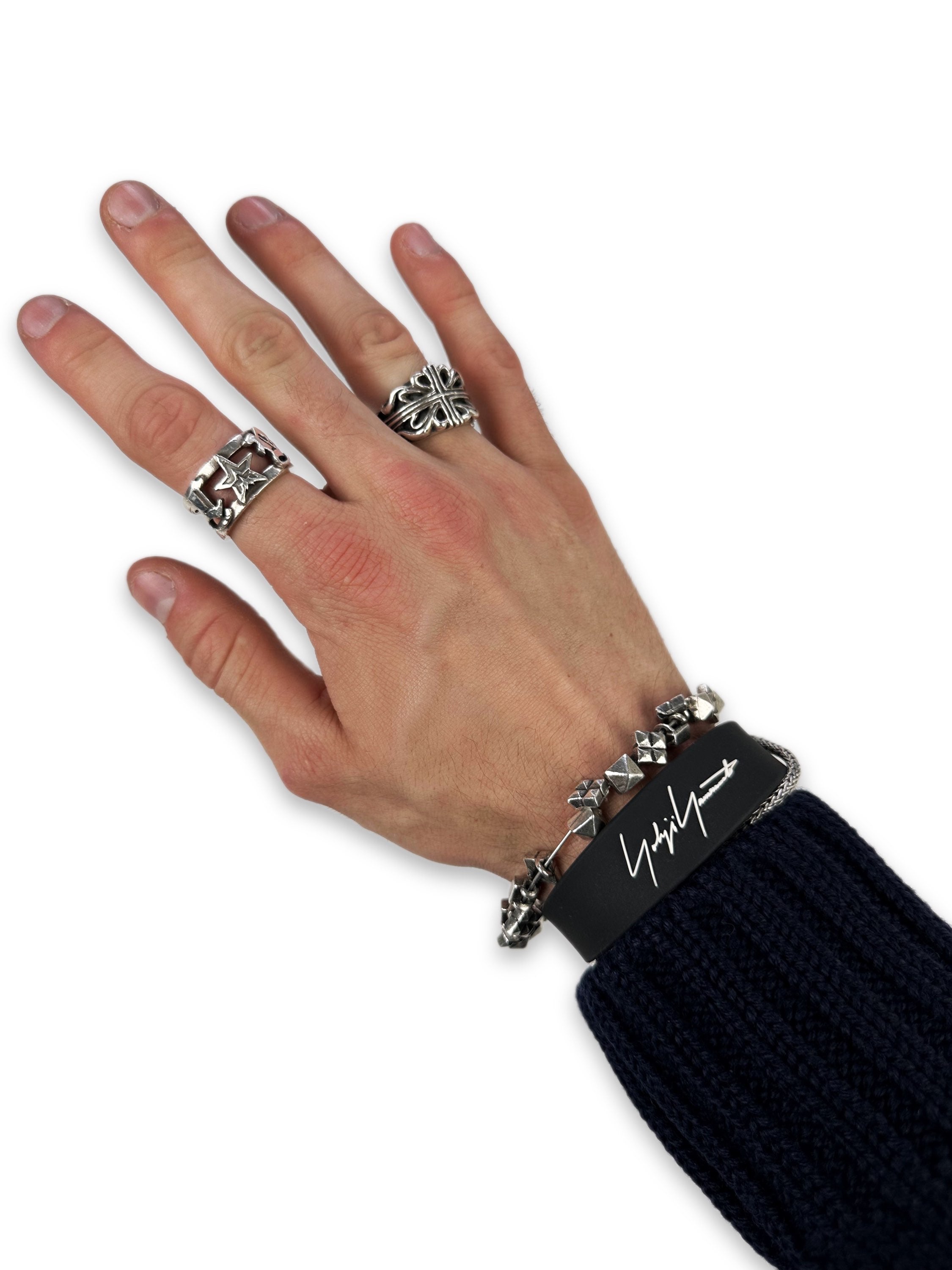 Yohji Yamamoto Black Logo Rubber Belted Bracelet