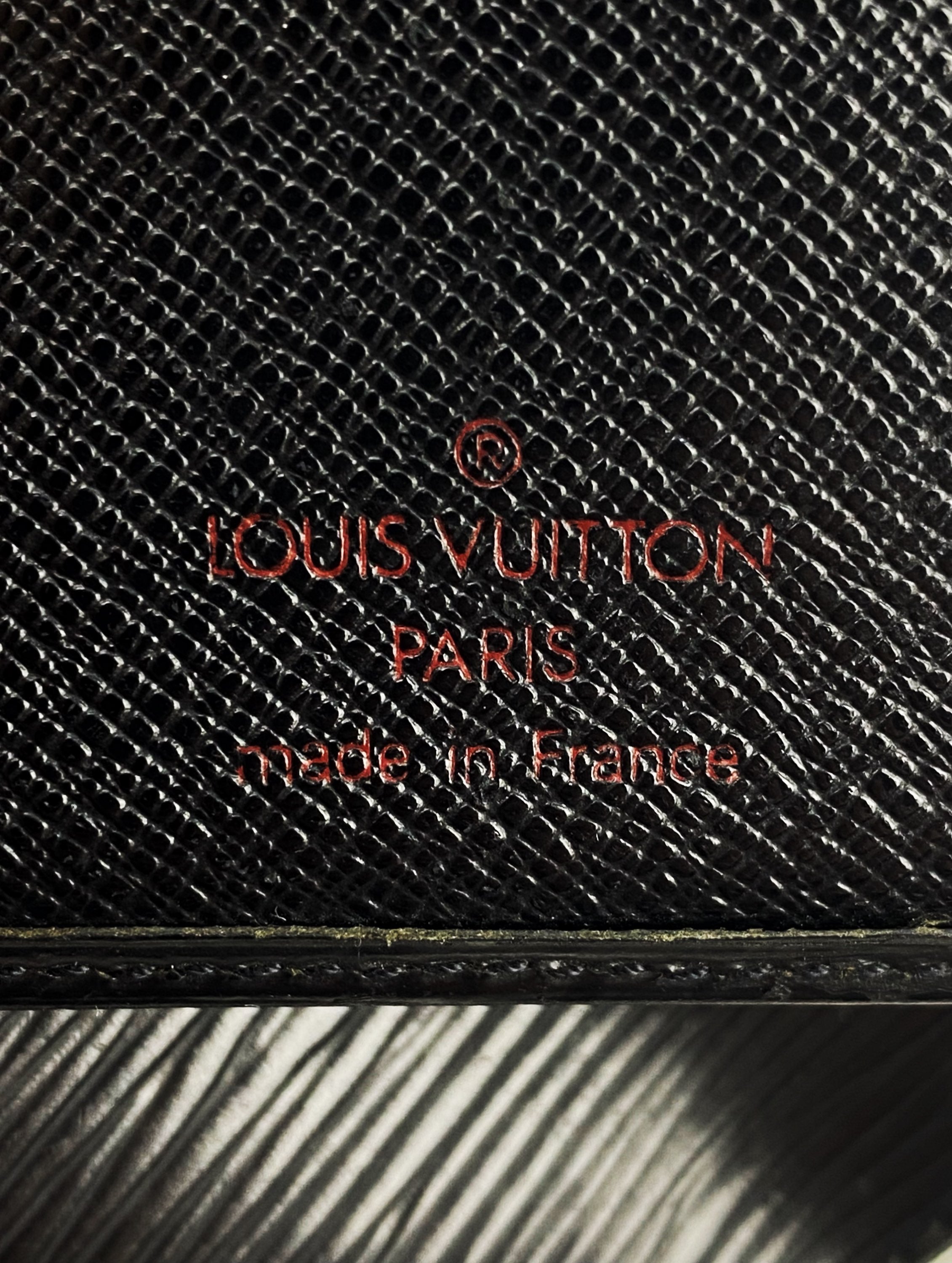 Louis Vuitton Black Epi Bifold Embossed LV Logo Wallet