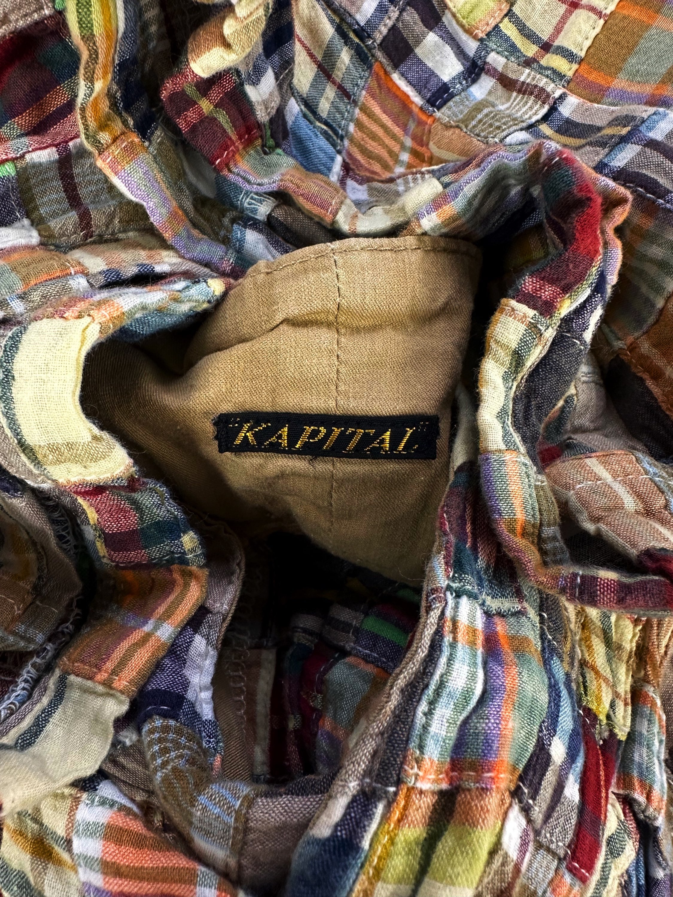 Kapital Patched Colour Block Wide Cut Shorts