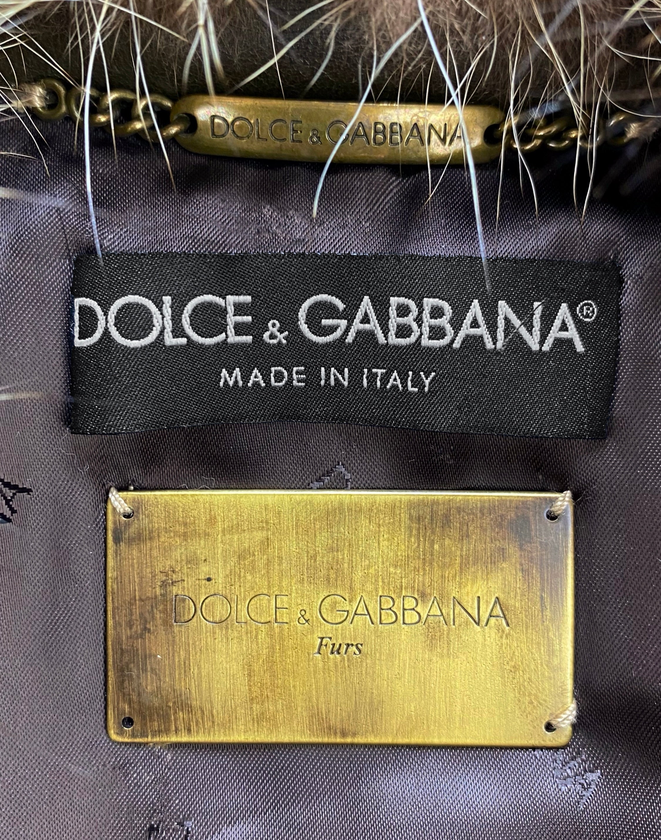 AW04 Dolce & Gabbana D-Ring Racoon Fur Aviator Bomber Jacket