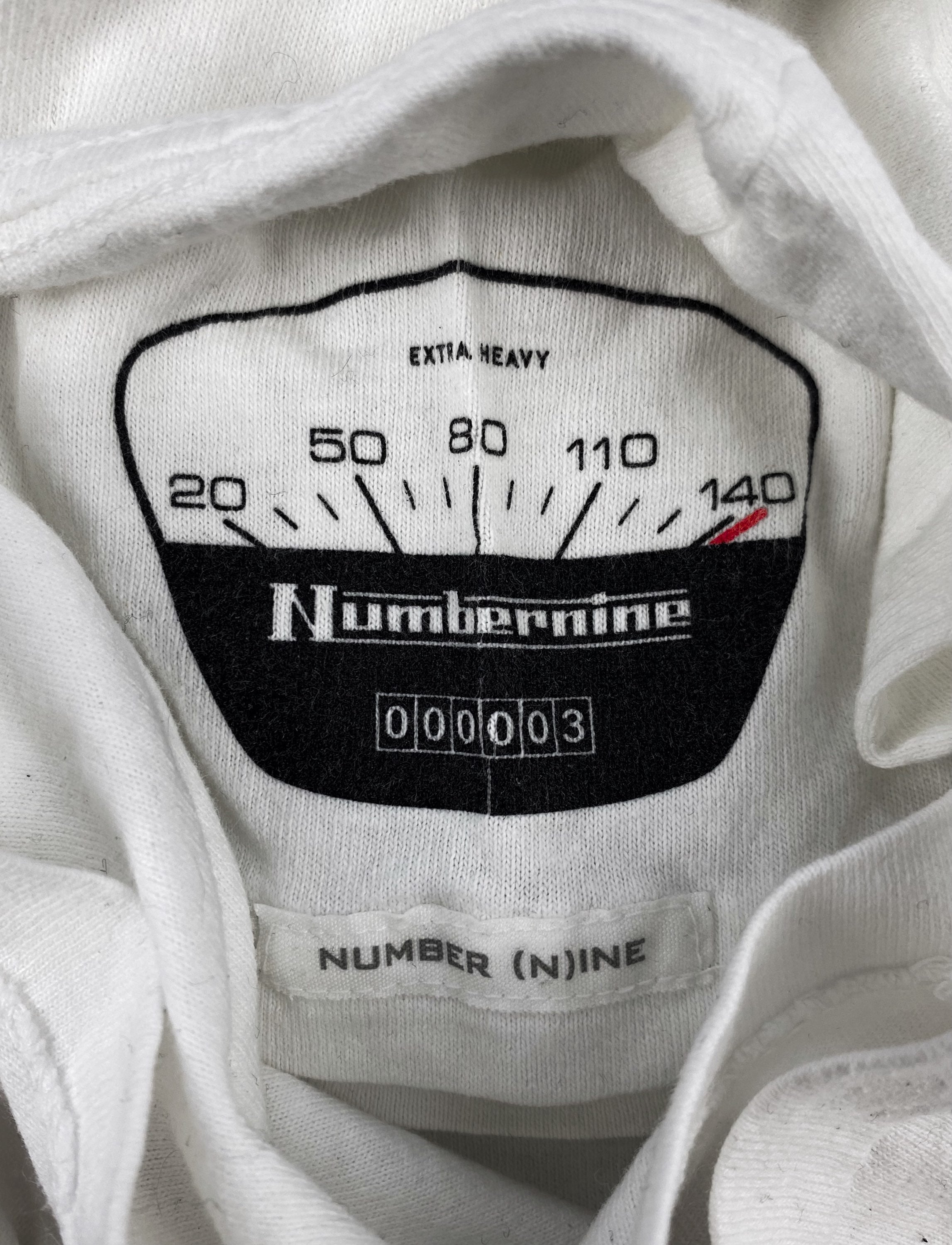 Number (N)ine ‘Left Her’ White Slogan Heavyweight T-Shirt