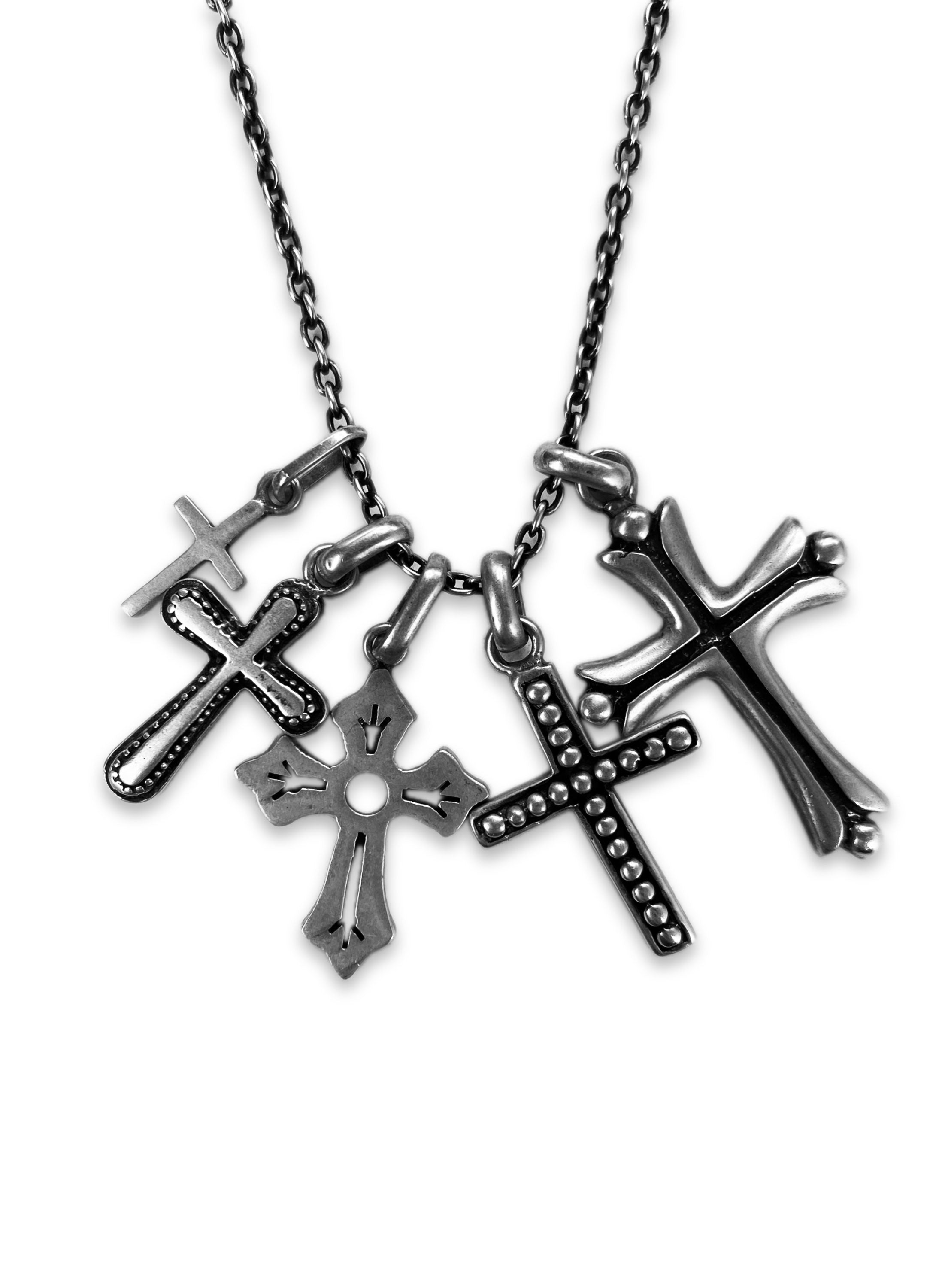 AW02 UNDERCOVER 'WITCHES CELL' .925 SILVER MULTI CROSS CHAIN