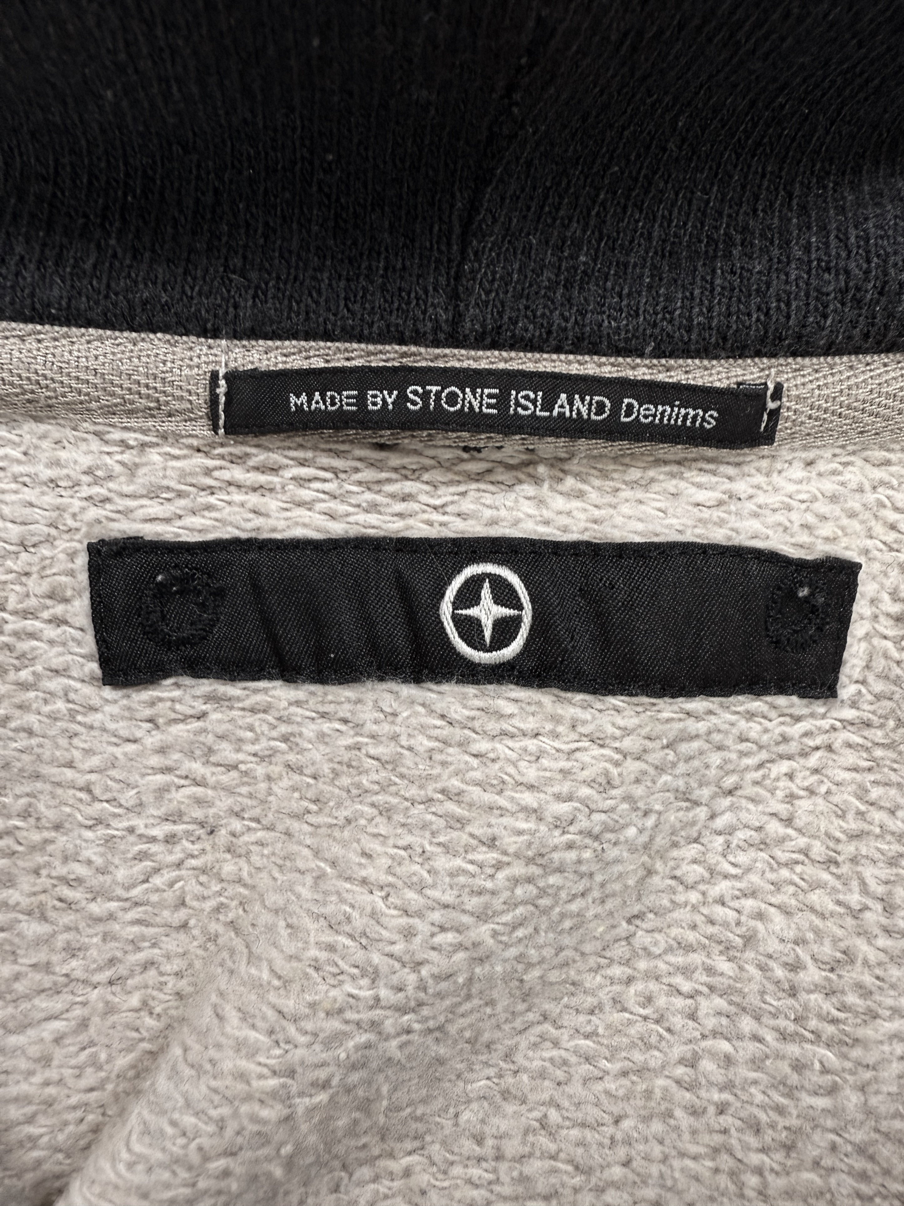 00s Stone Island Embroidered Logo Two Tone Full Zip-up Hoodie