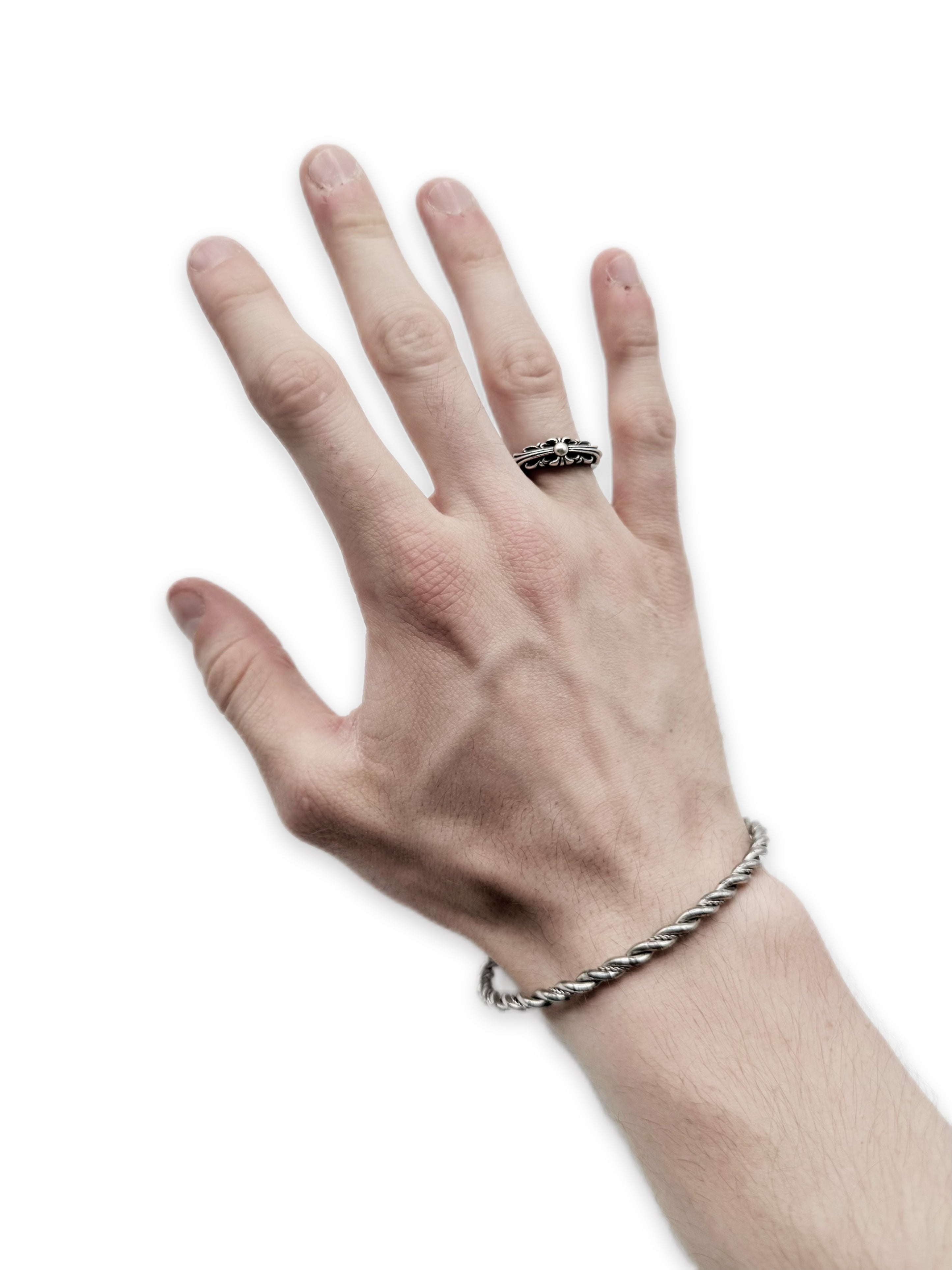 Chrome Hearts ‘Mini Floral’ .925 Silver Etched Ring