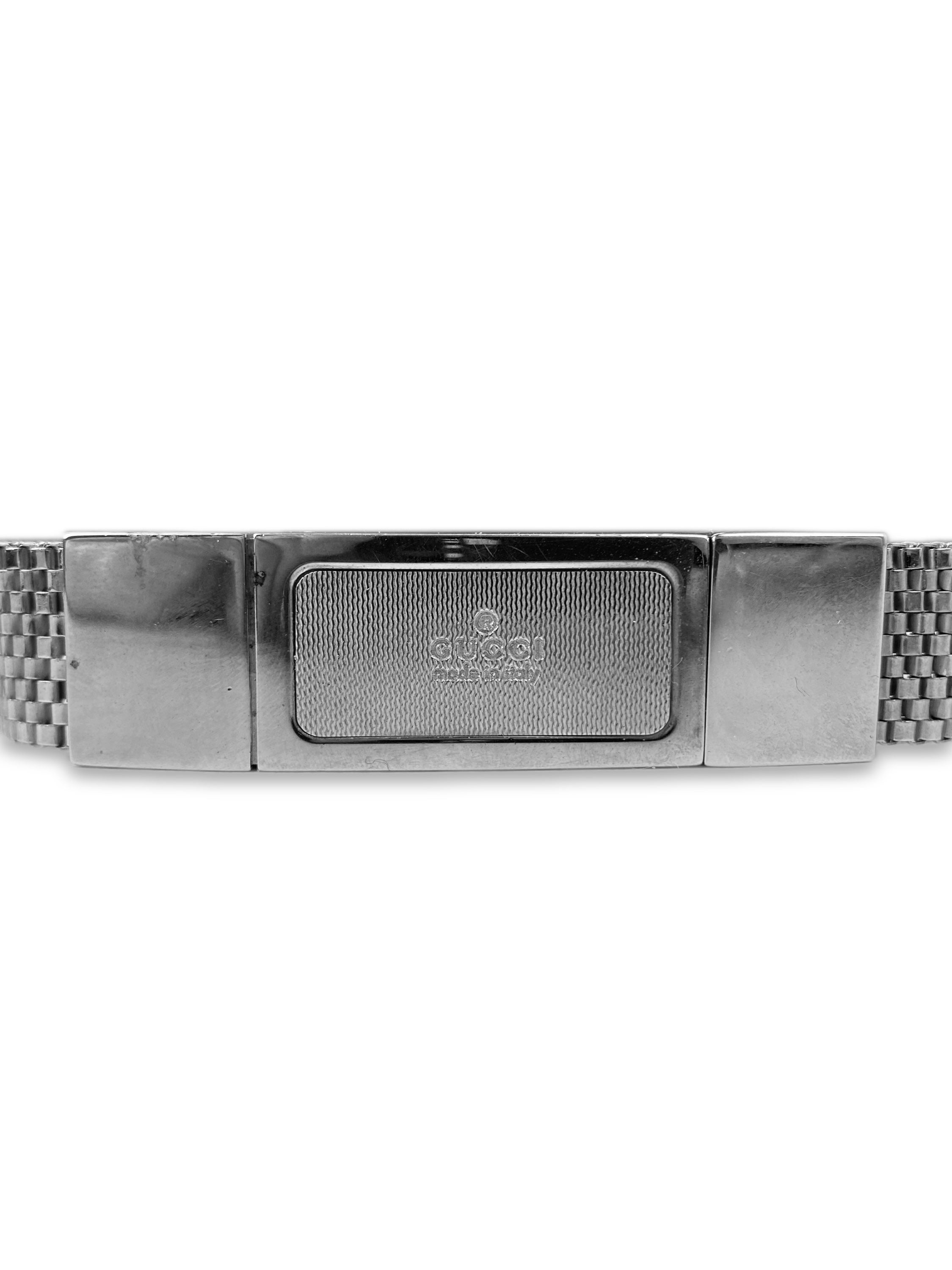 Gucci Metallic Chainlink Etched Logo Belt