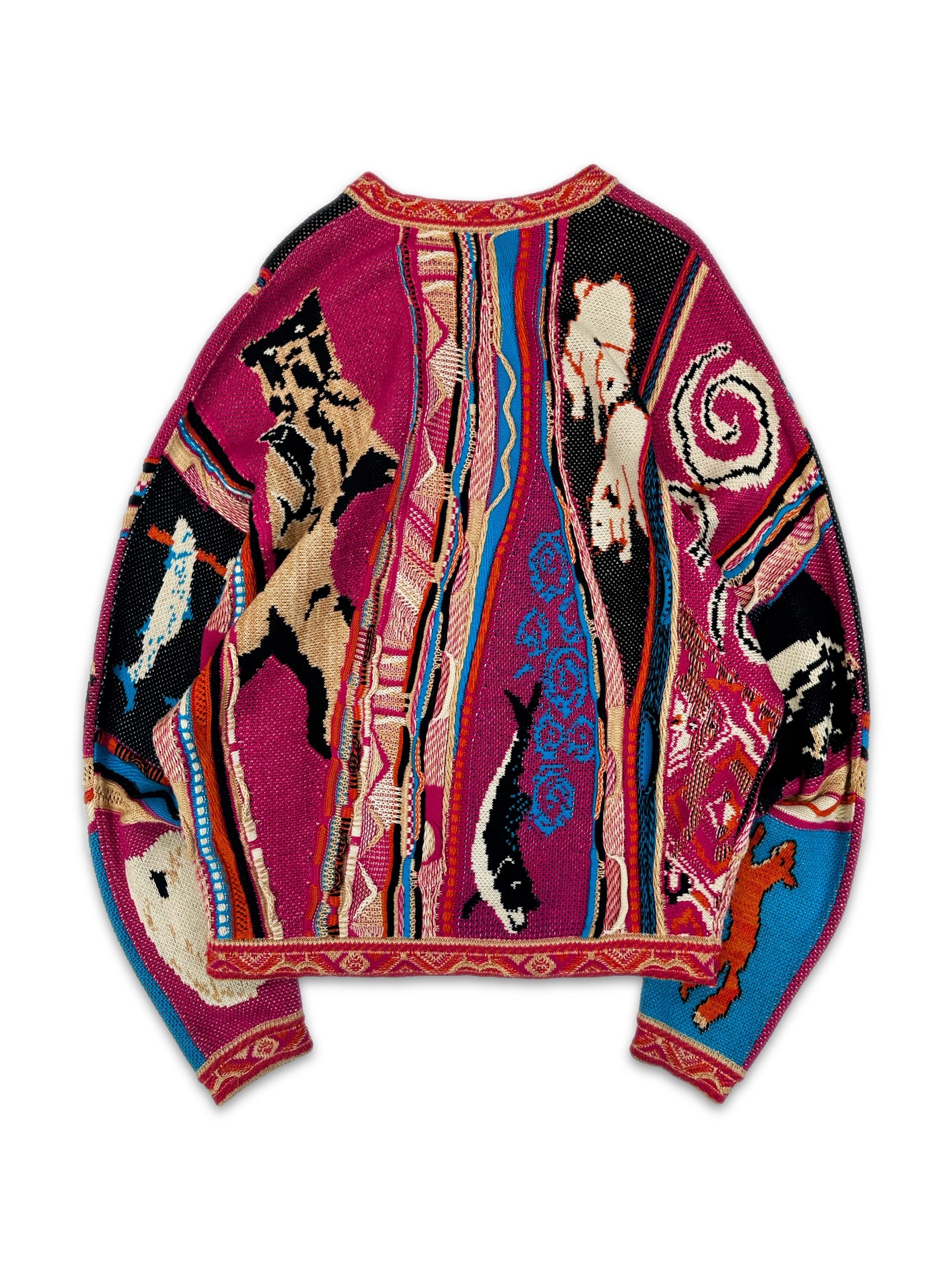 AW22 Kapital ‘Virgin Maria’ Rasta Ainu Gaudy 7G Knitted Sweater