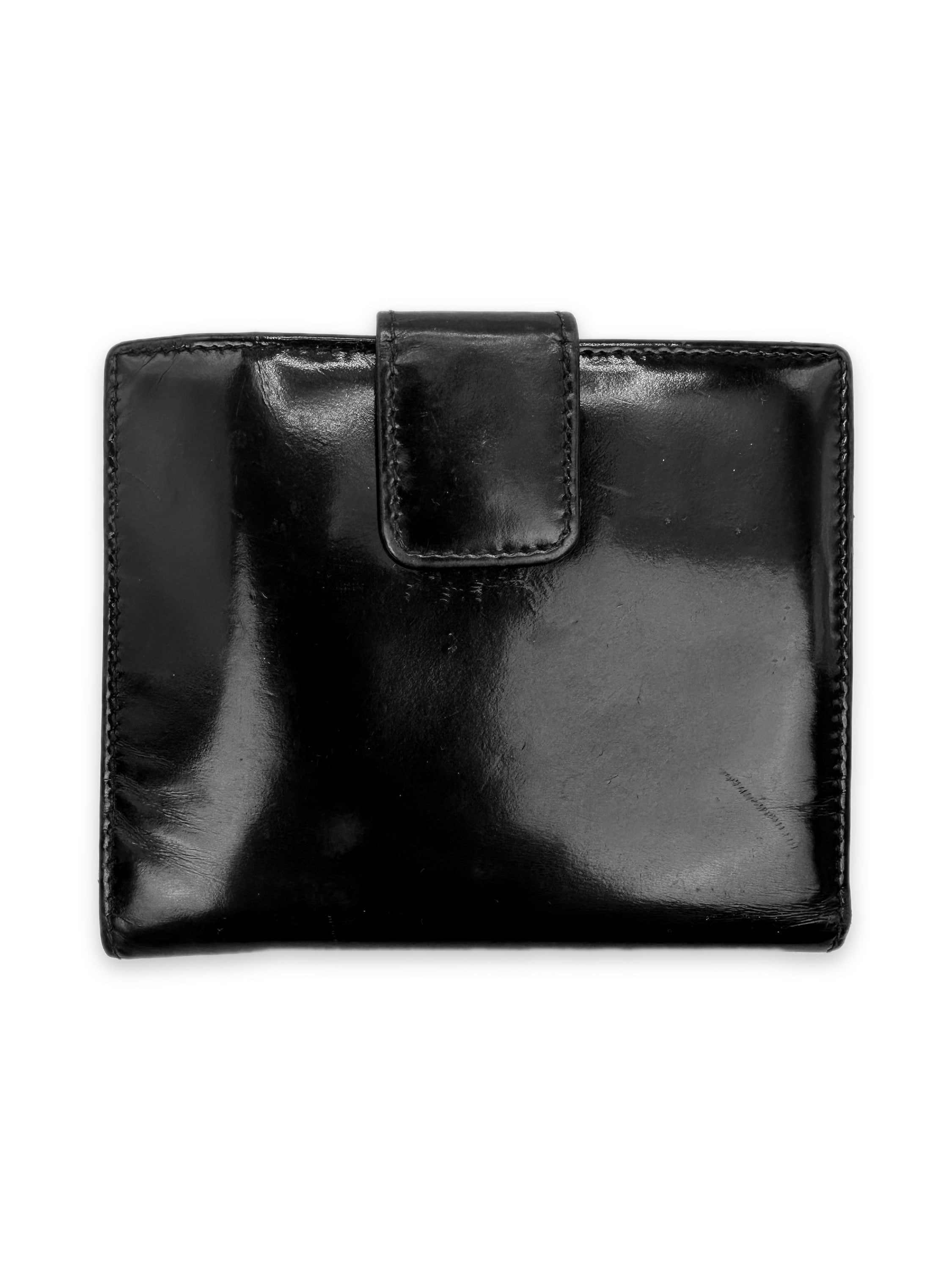Gucci G Logo Black Leather Trifold Wallet