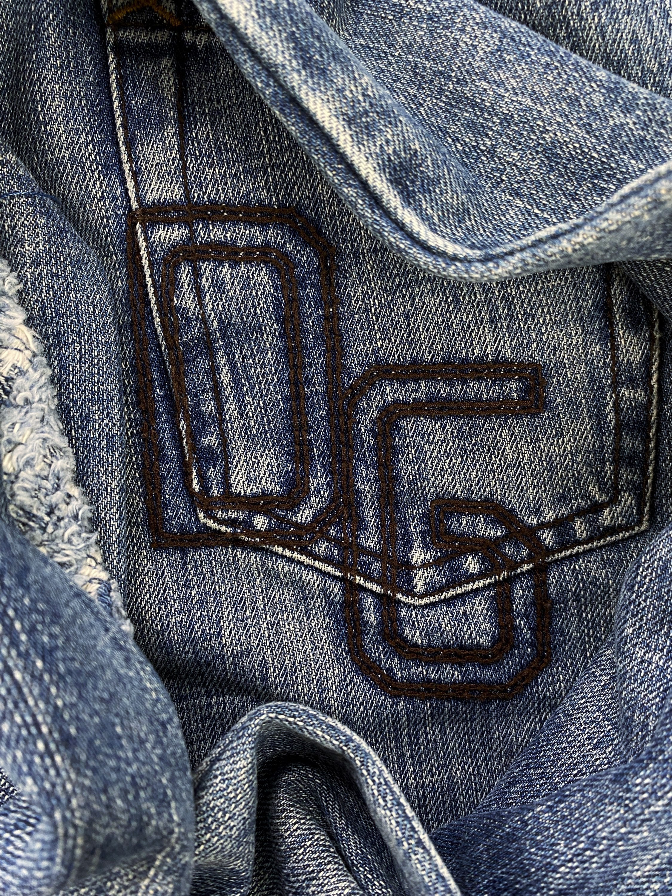 Dolce & Gabbana Distressed Sashiko Stitch Light Wash Denim