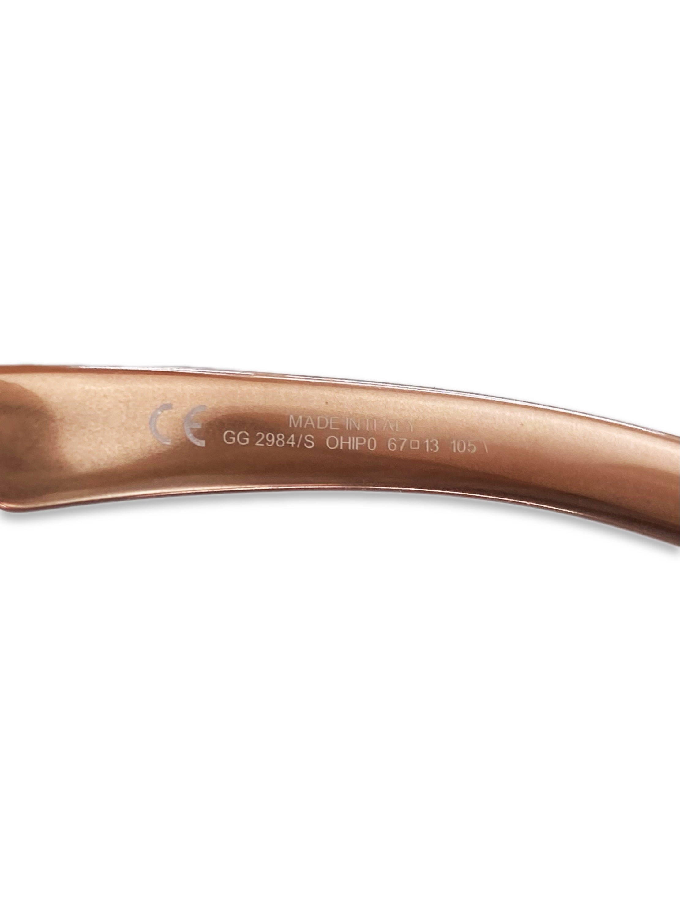 Gucci Warm Tint GG Engraved Rounded Sunglasses