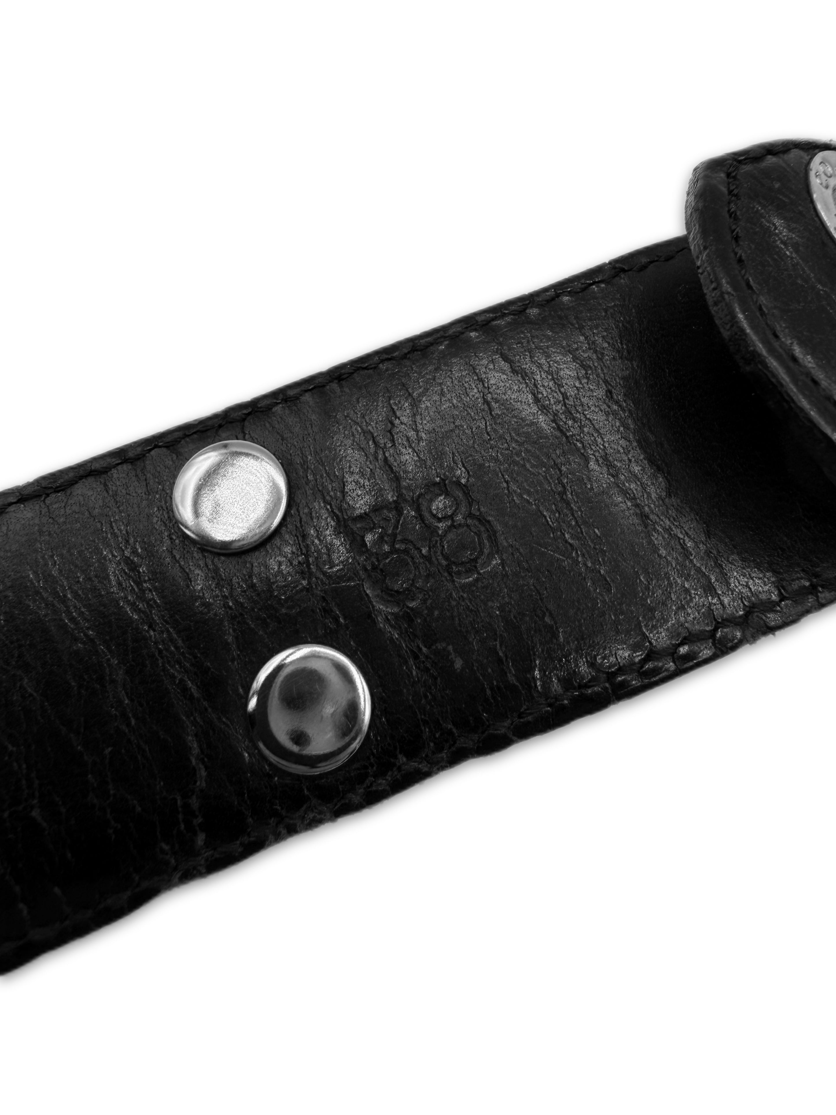Chrome Hearts Loaded Dagger .925 Silver Leather Belt Strap