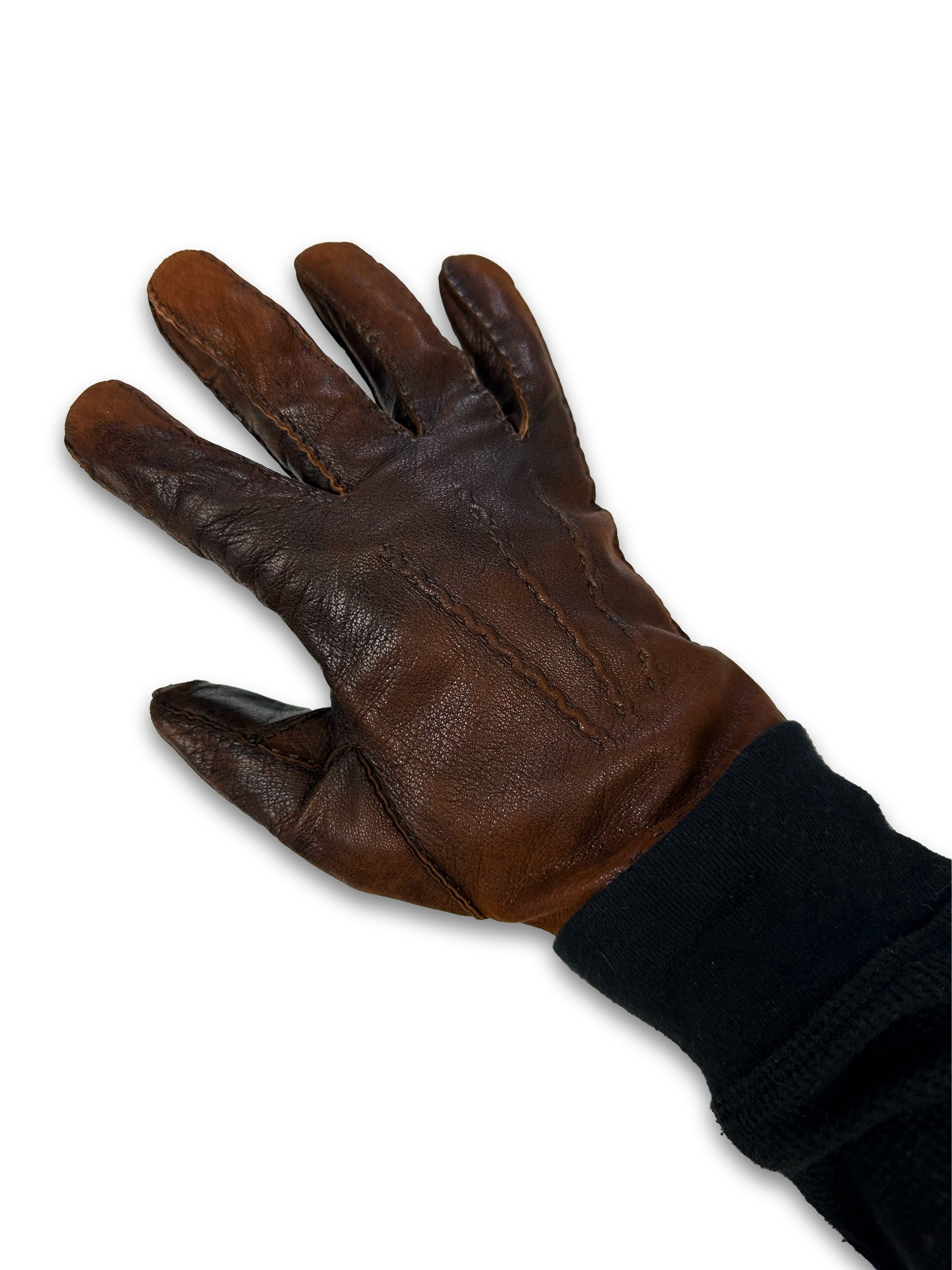 00s Gucci Calfskin Leather Sun Faded Gloves