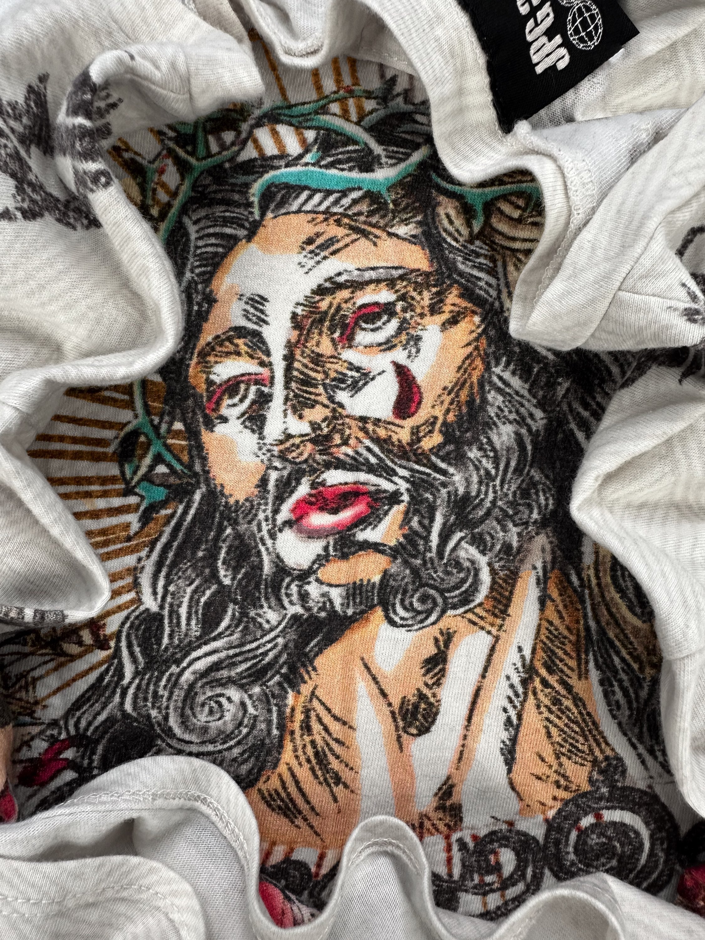 SS04 Jean Paul Gaultier ‘Jesus & The Virgen Guadalupe’ Mesh T-Shirt