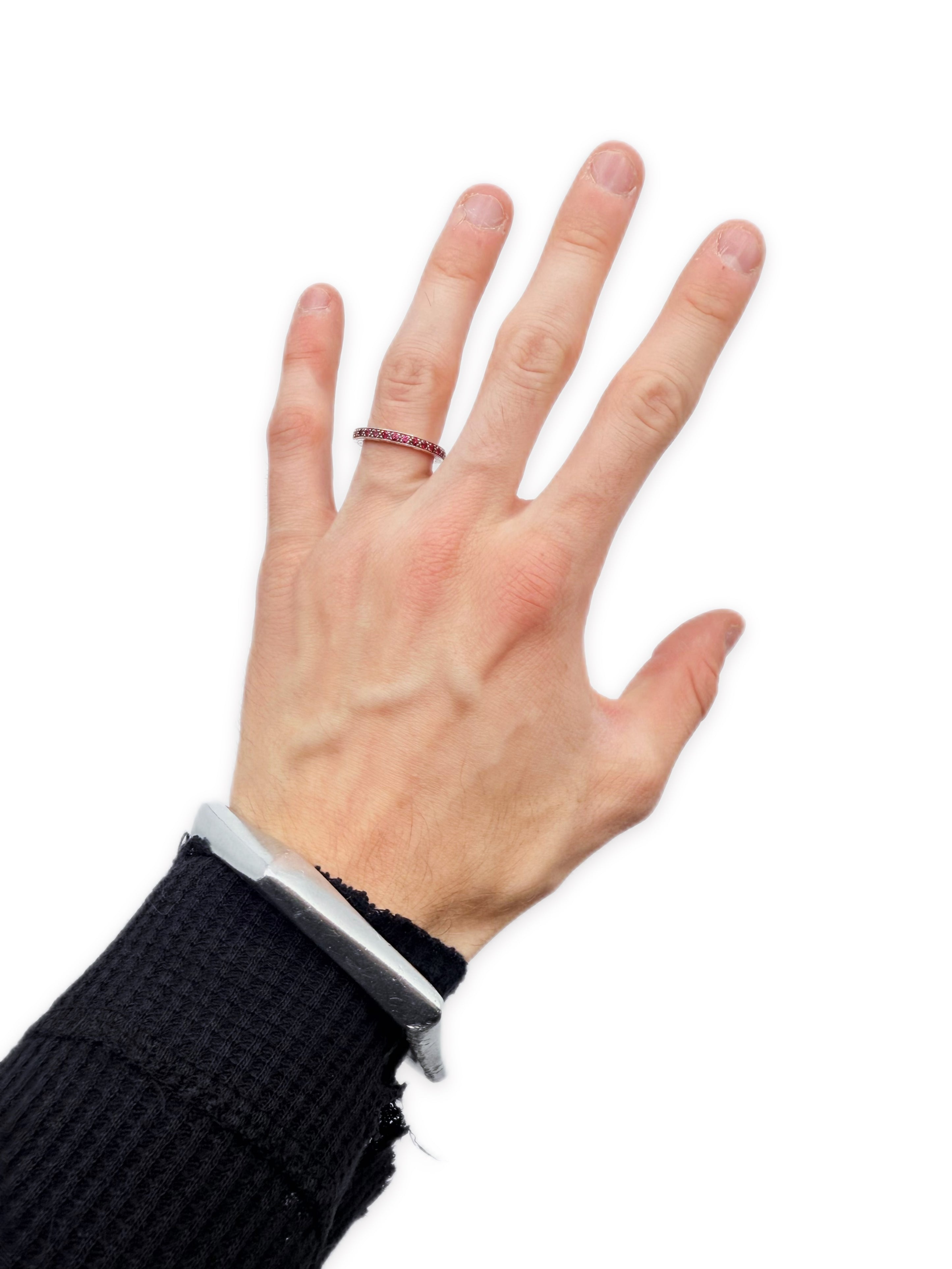 Chrome Hearts Ruby Eternity Love Factory Set .925 Silver Ring