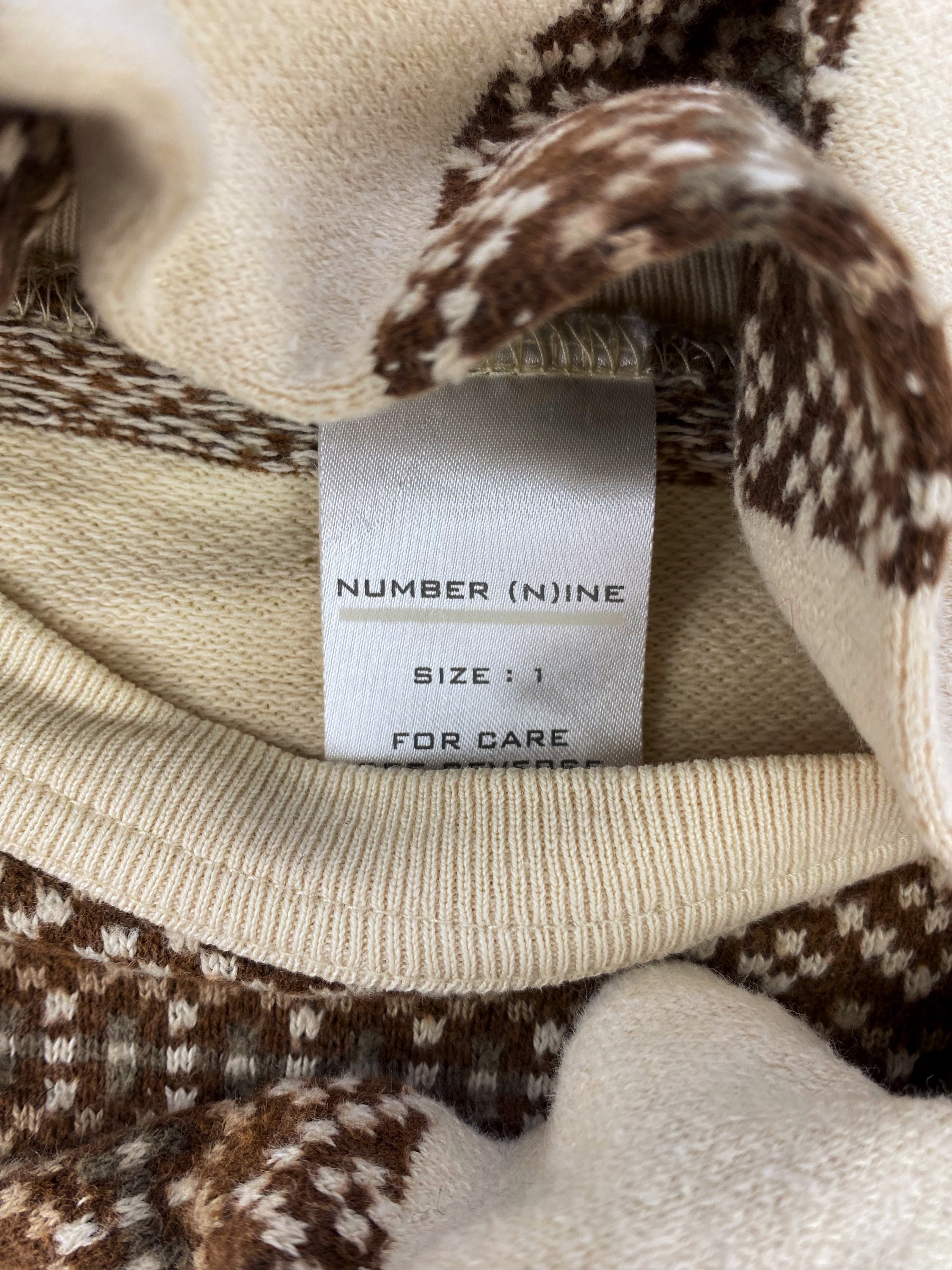 AW01 Number (N)ine Tribal Camo Striped Longsleeve Shirt