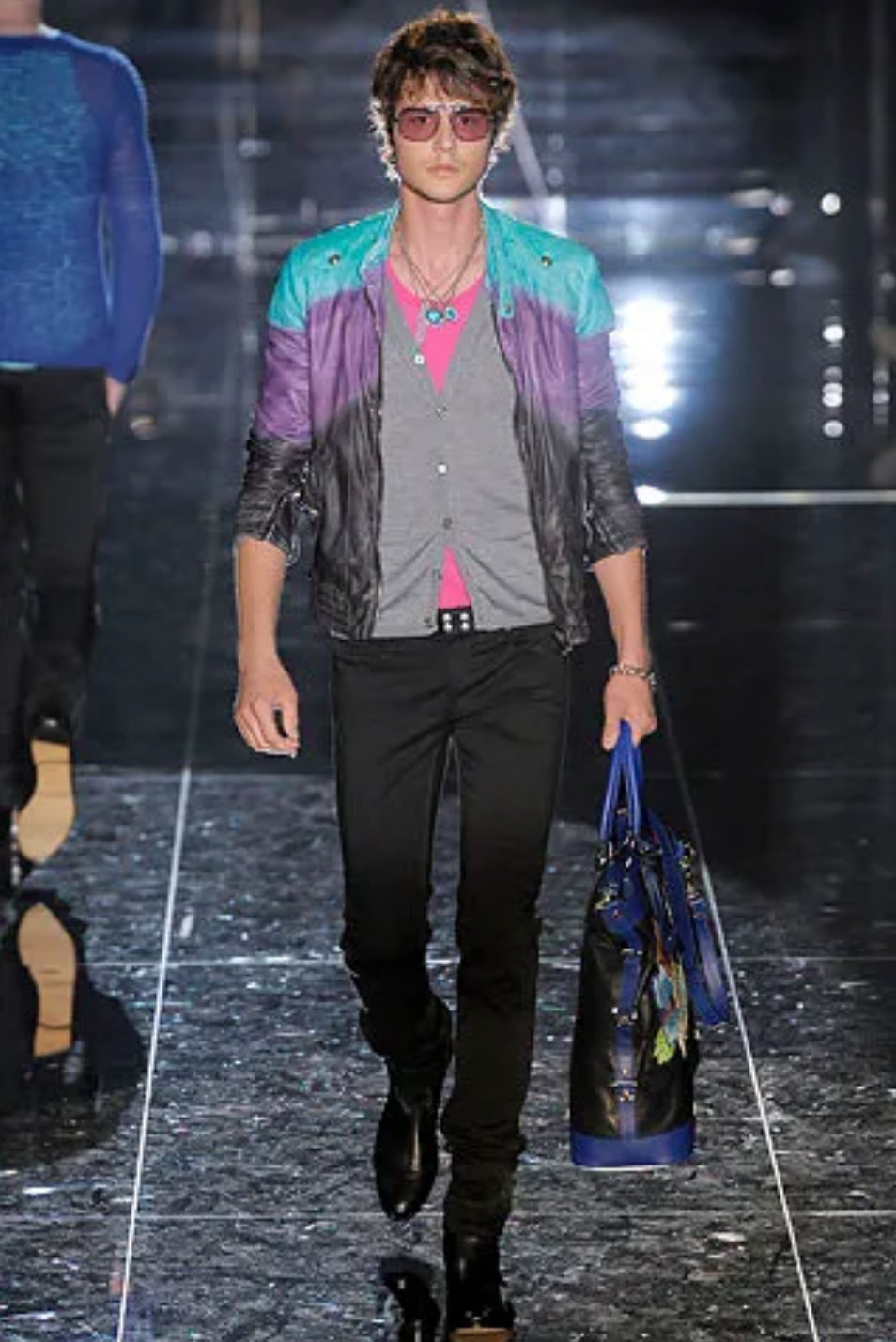 SS09 Gucci by Frida Giannini ‘Gradient’ High Collar Leather Biker Jacket