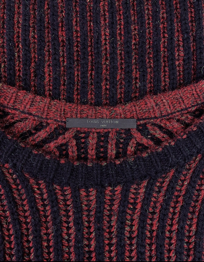 FW11 Louis Vuitton Camel Hair Braided Heavy Knitted Sweater