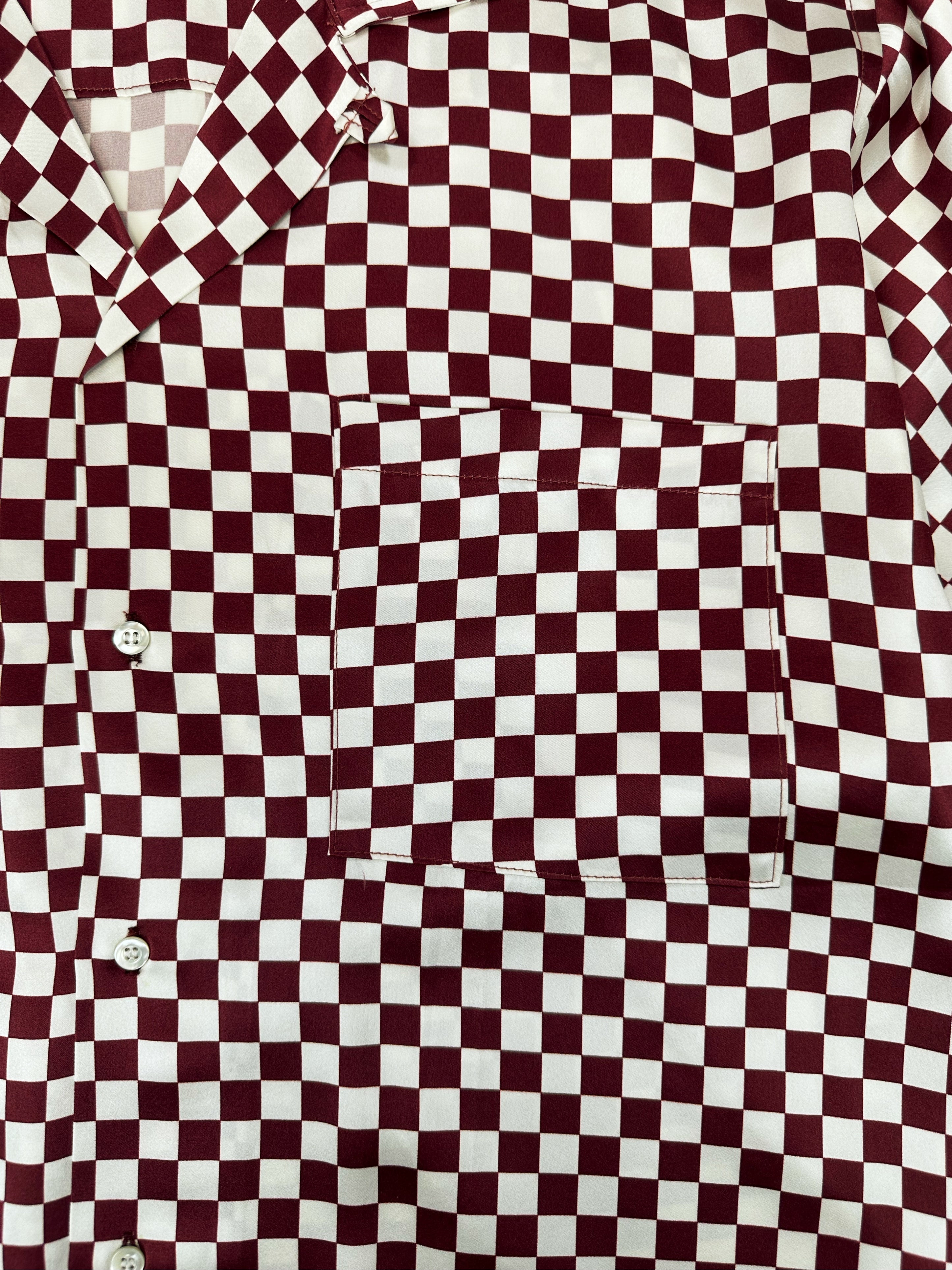 AW19 Enfants Riches Deprimes Silk ‘Checkered’ Camp Collar Shirt