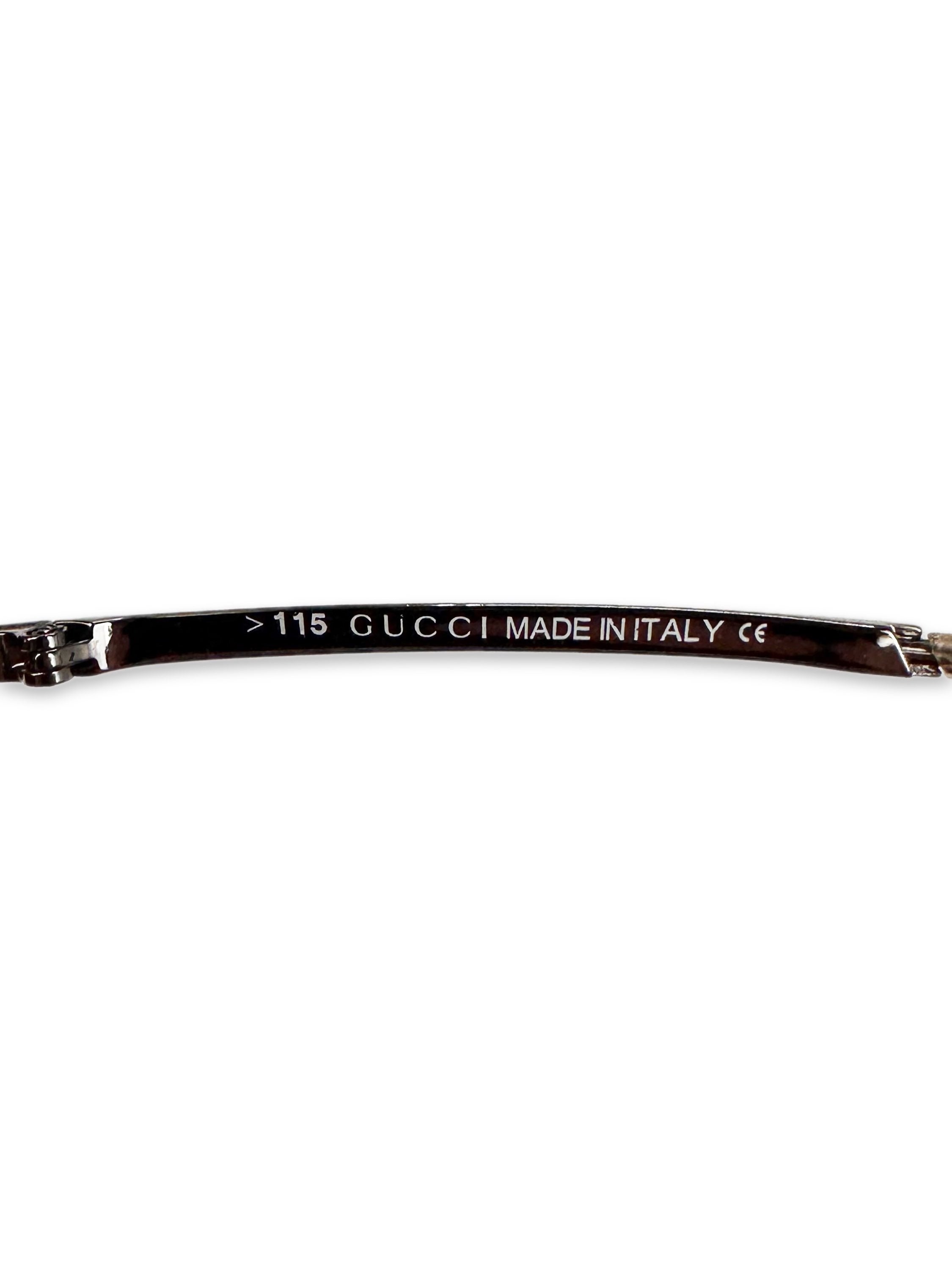 Gucci Upside Down Inverted Metallic Rose Tint Sunglasses