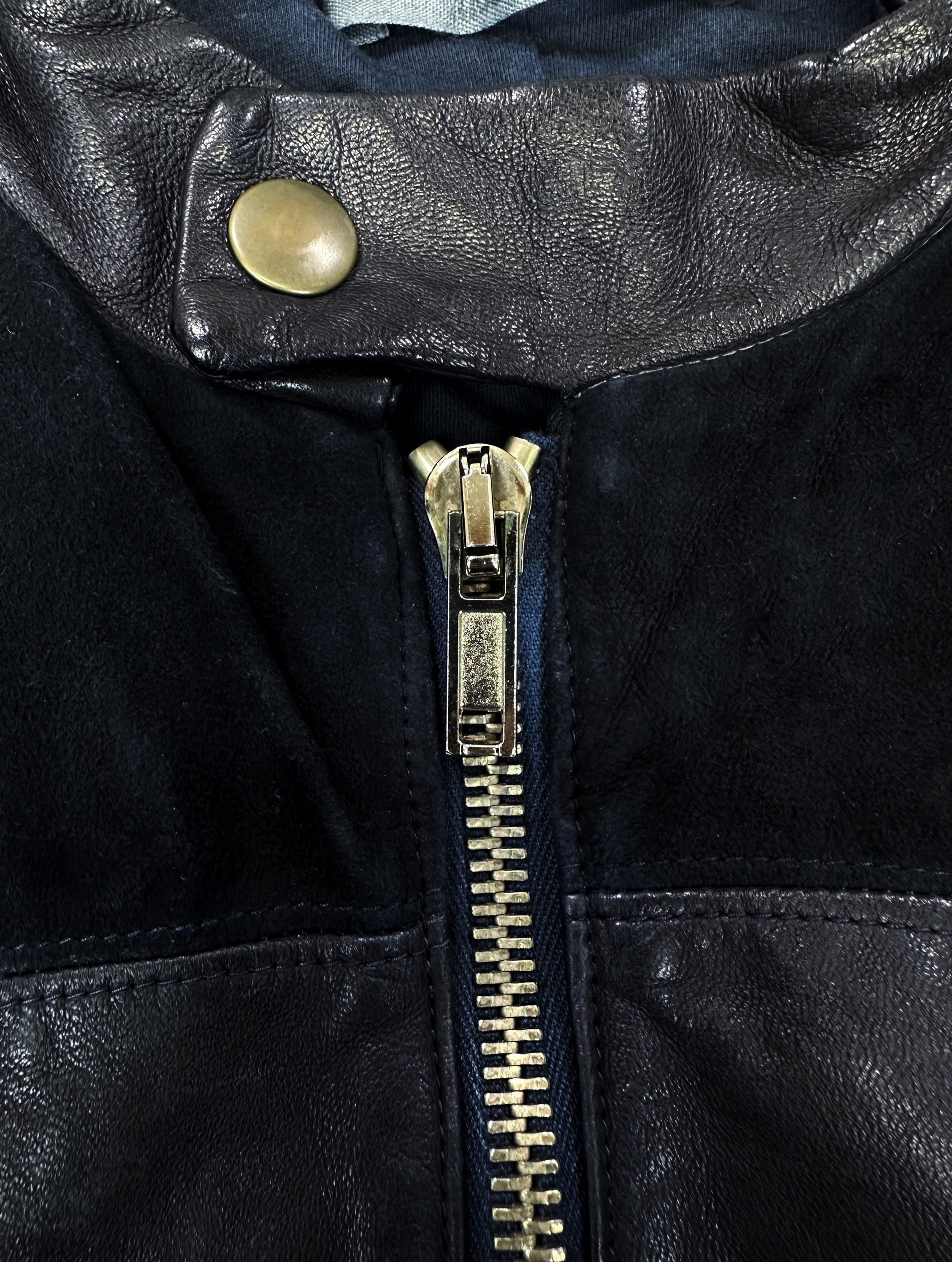 AW05 Rick Owens ‘Moog’ Panelled Calfskin Leather Moto Jacket