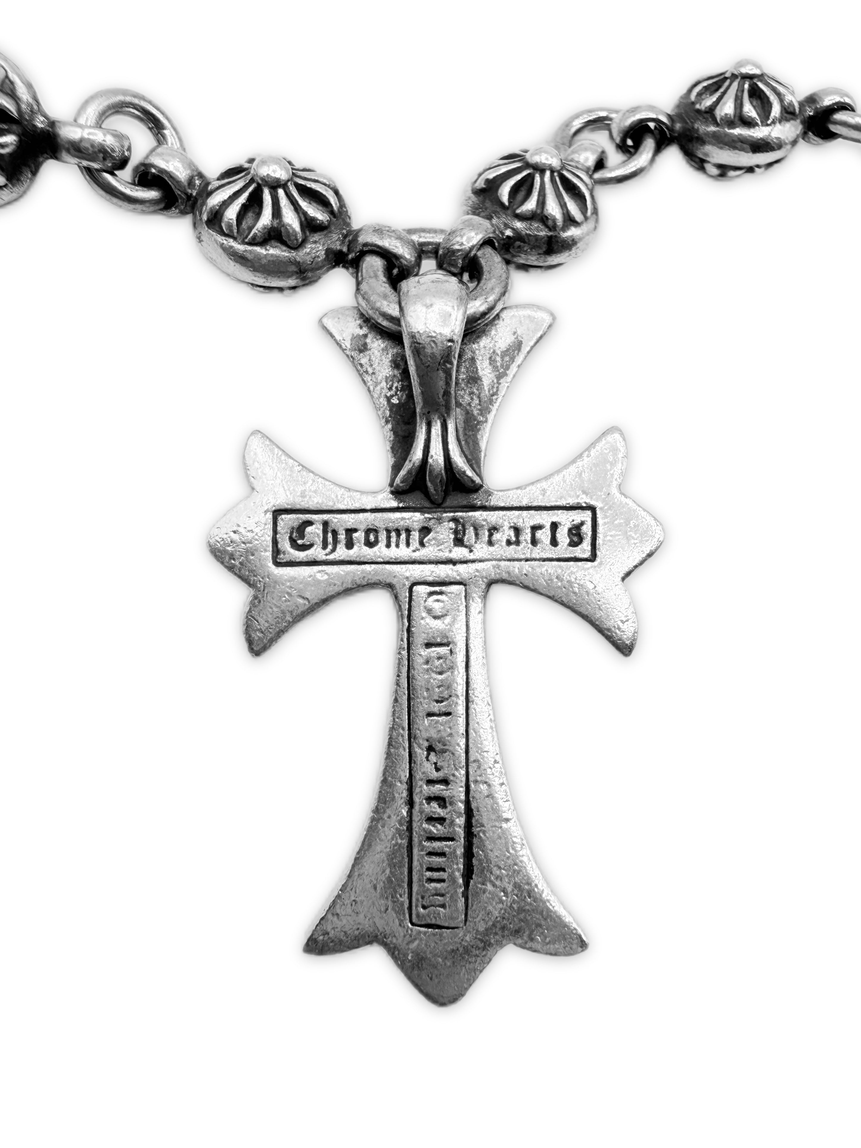 Chrome Hearts Cross Pendant 26 in Cross Ball . Double Lobster Wallet Chain