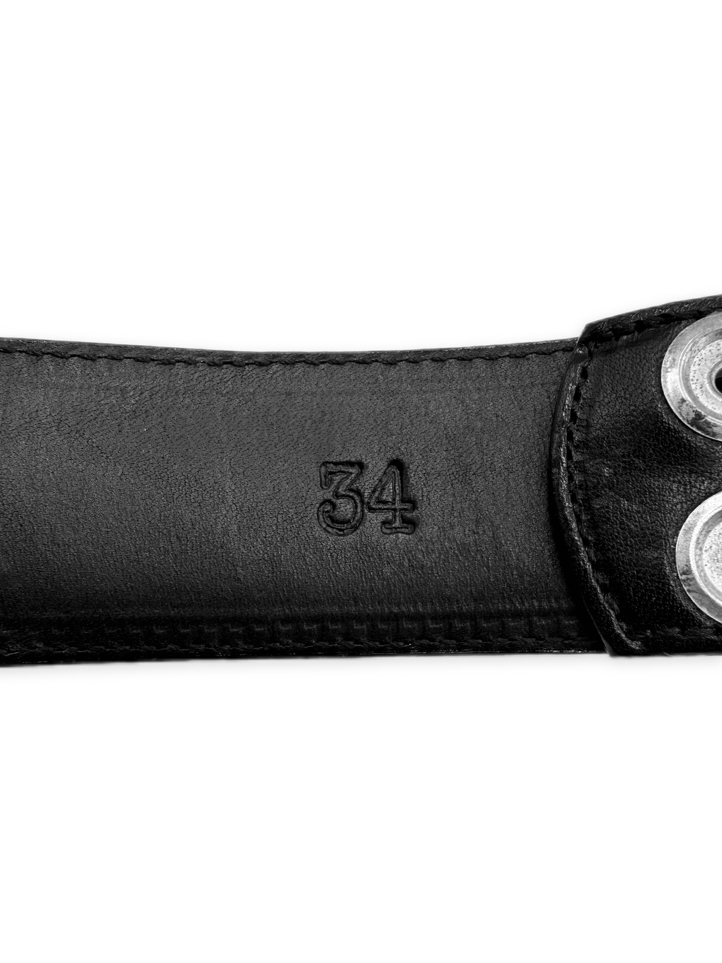 Chrome Hearts Fleur de Lis Pendant .925 Silver Leather Belt Strap