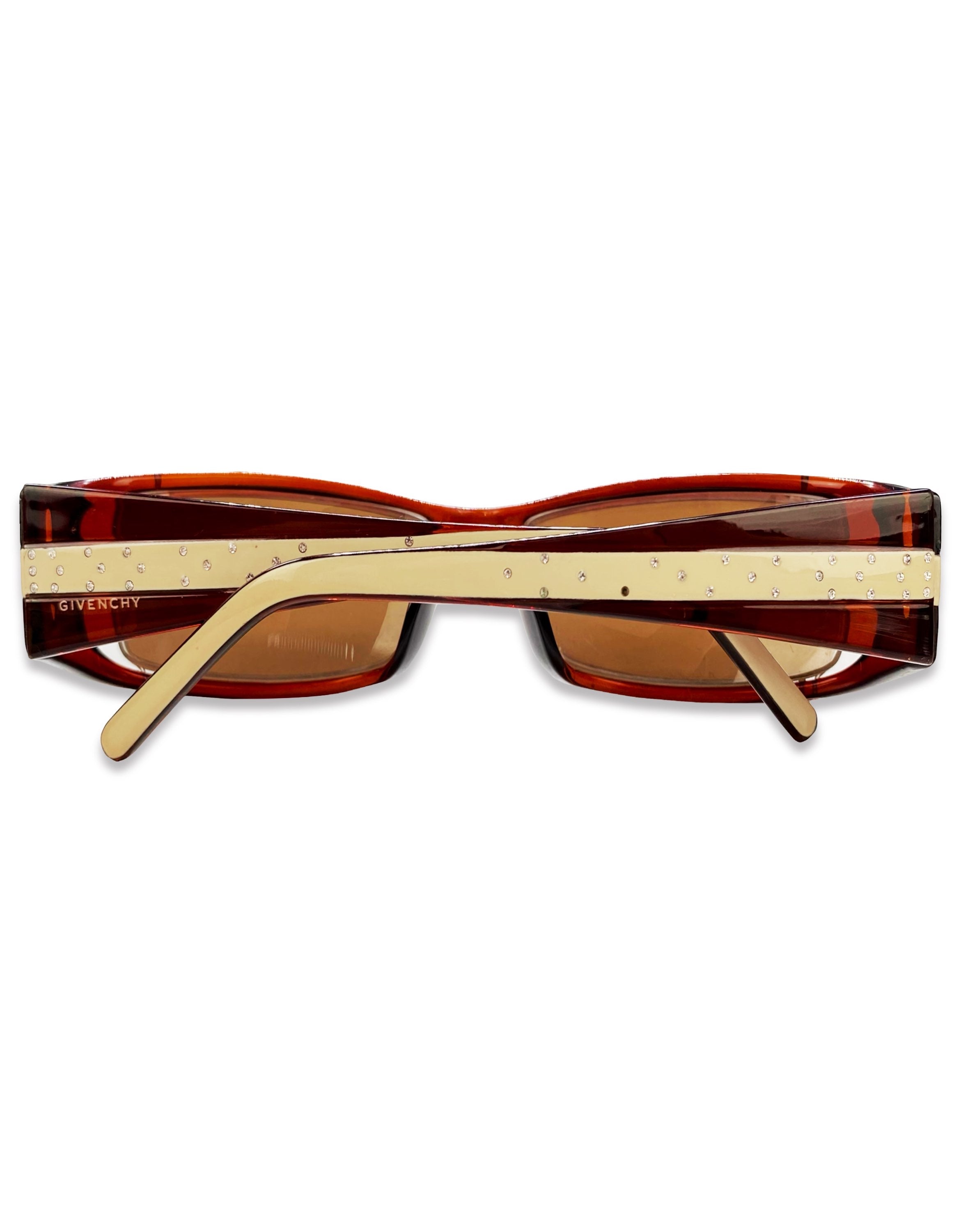Givenchy Ombré Tint Metallic Burgundry Square Frame Glasses