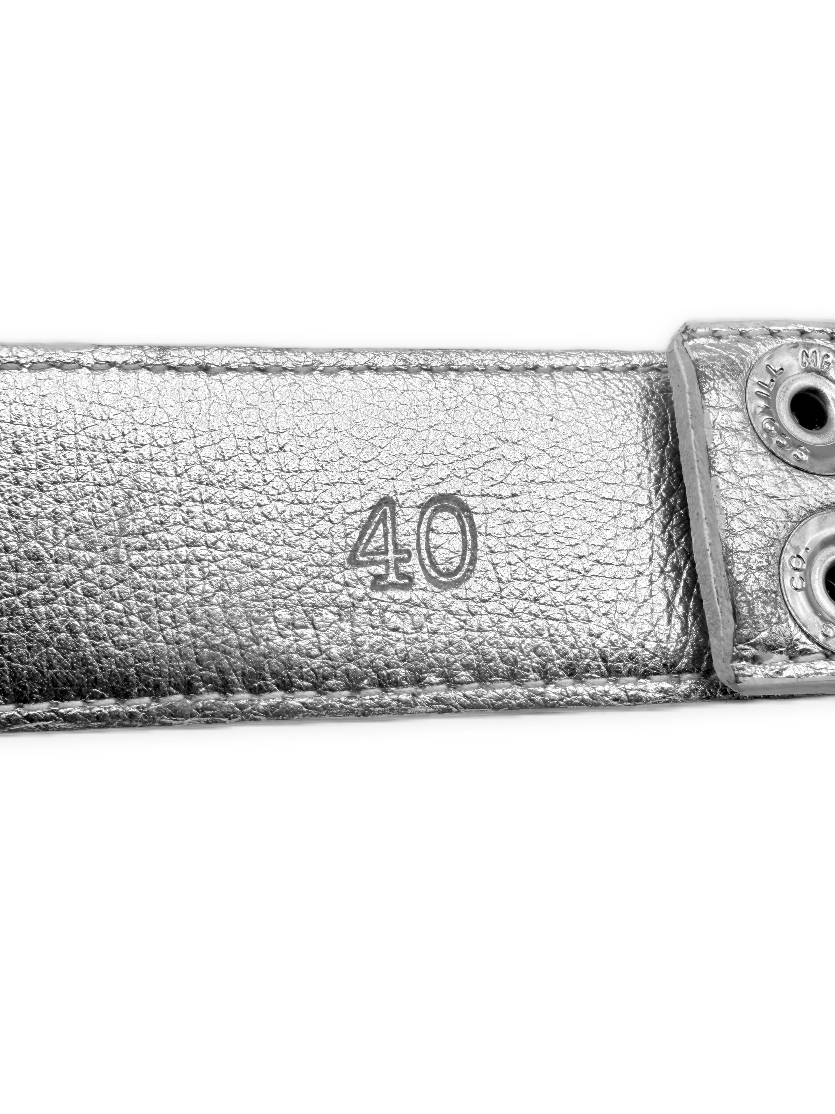 Chrome Hearts Silver Gunslinger Rhodium Leather Belt Strap