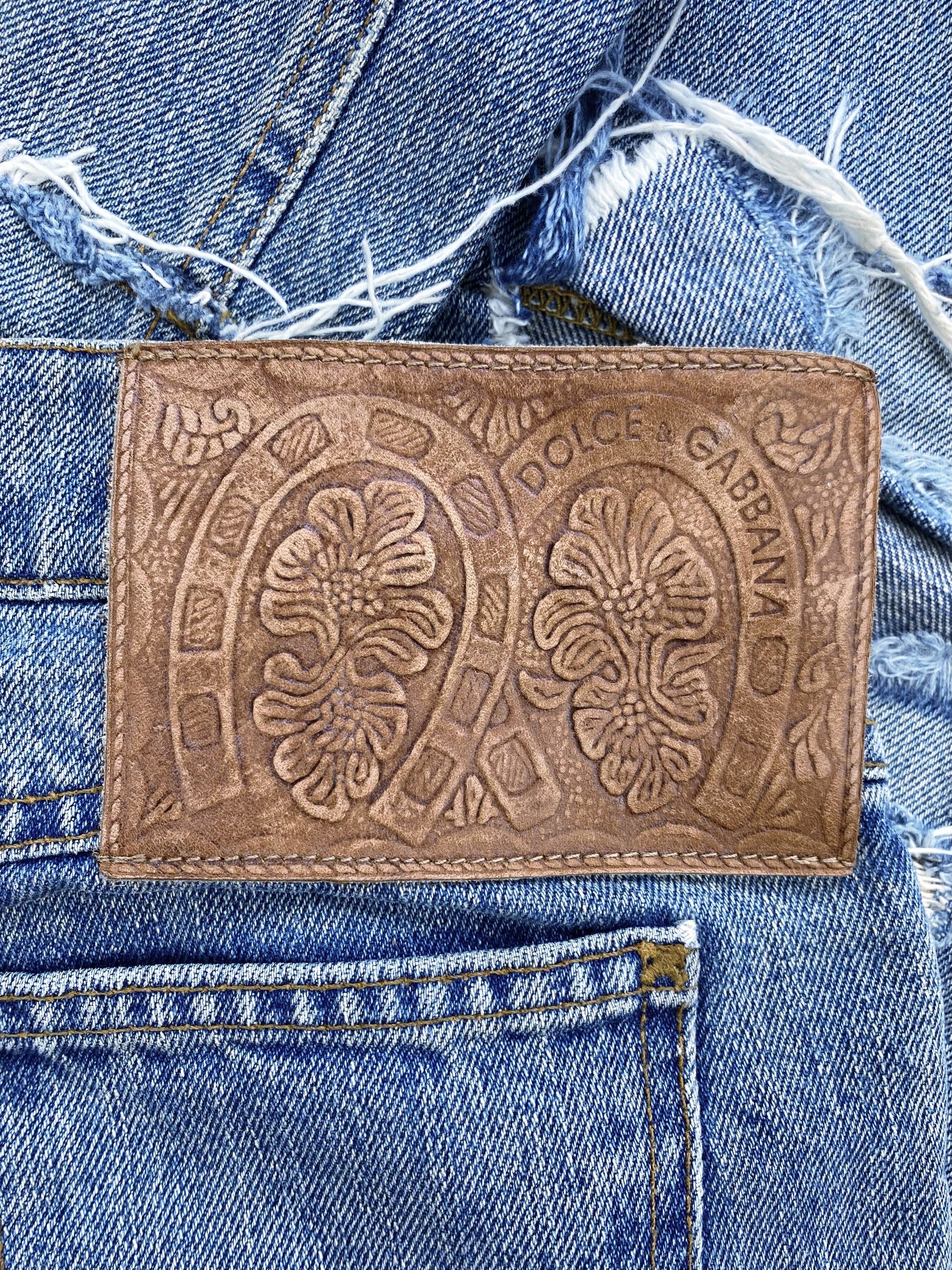 Dolce & Gabbana Light Wash Distressed Reworked Denim Jeans