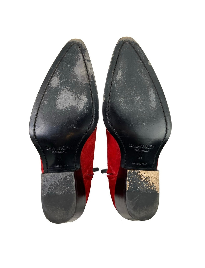 CK205W39NYC by Raf Simons Cal Clute Metal Toe Suede Boots