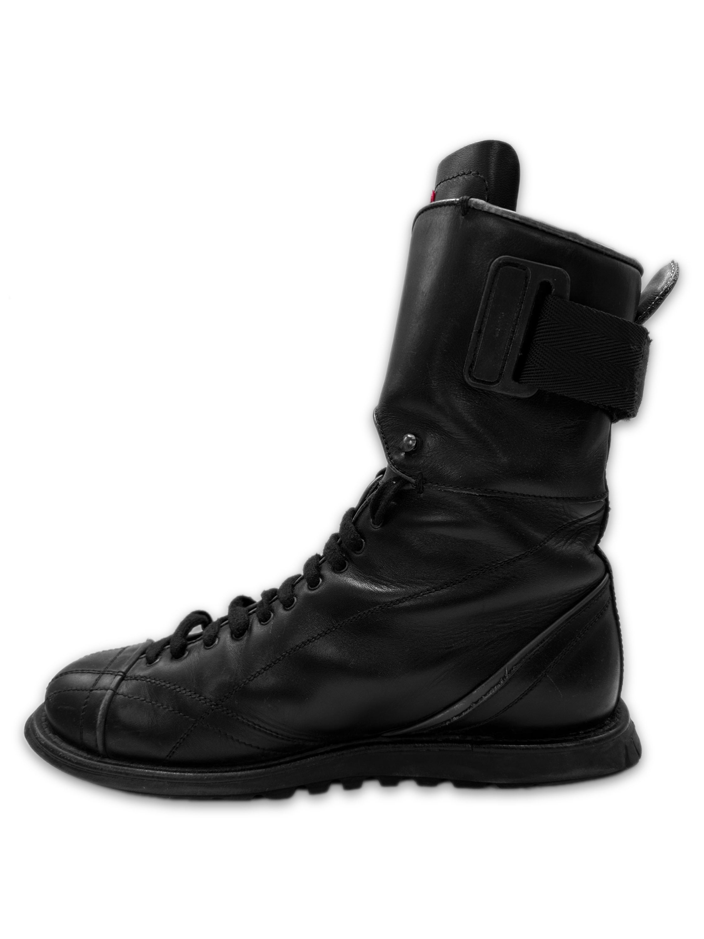 00s Prada Sport Hi-top Leather Armoured Hiking Boots