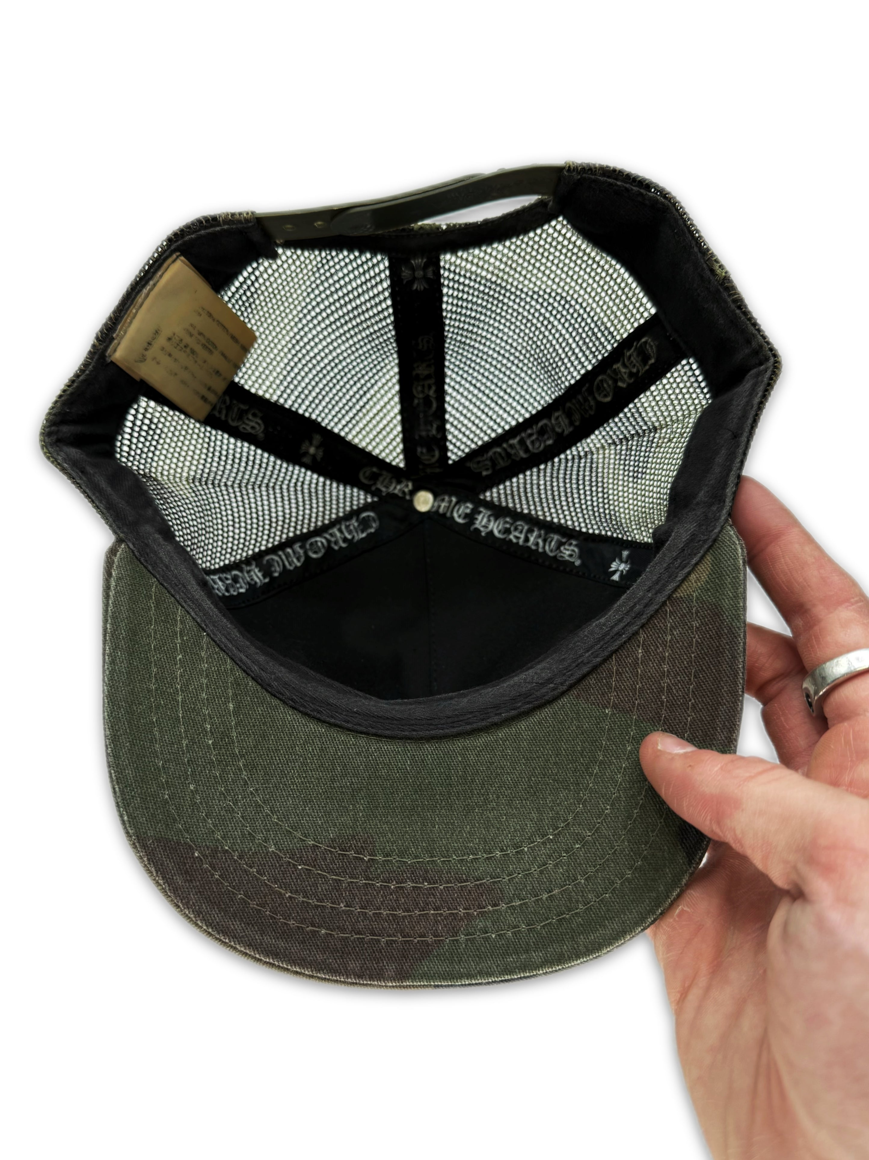 Chrome Hearts Green Camoflage .925 Silver Mesh Trucker Hat